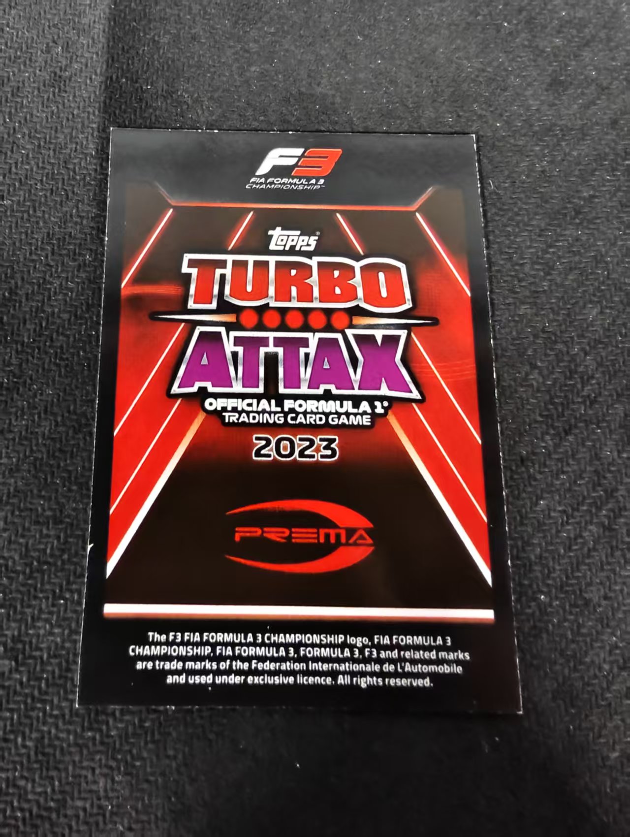 2023 Topps Turbo attax F1 Zak O'Sullivan 扎克 奥沙利文 F3 游戏版 划痕 边角瑕疵 #239
