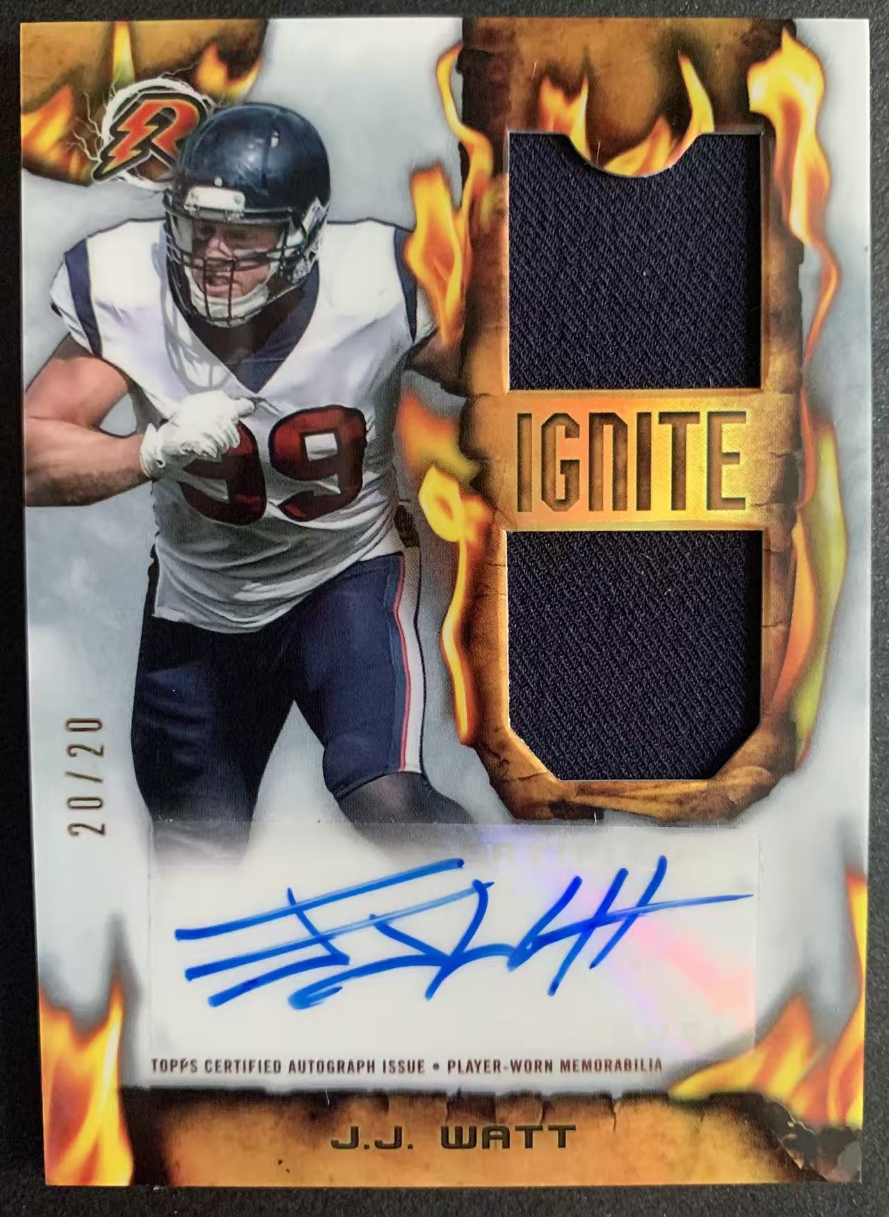 【瞳瞳代卖】2024 topps Composite 高端系列 NFL 橄榄球 JJ 瓦特 Watt 20/20 尾编 双窗 球衣 签字卡 3次最佳防守球员 5次职业碗 5次一阵 德州人队魂