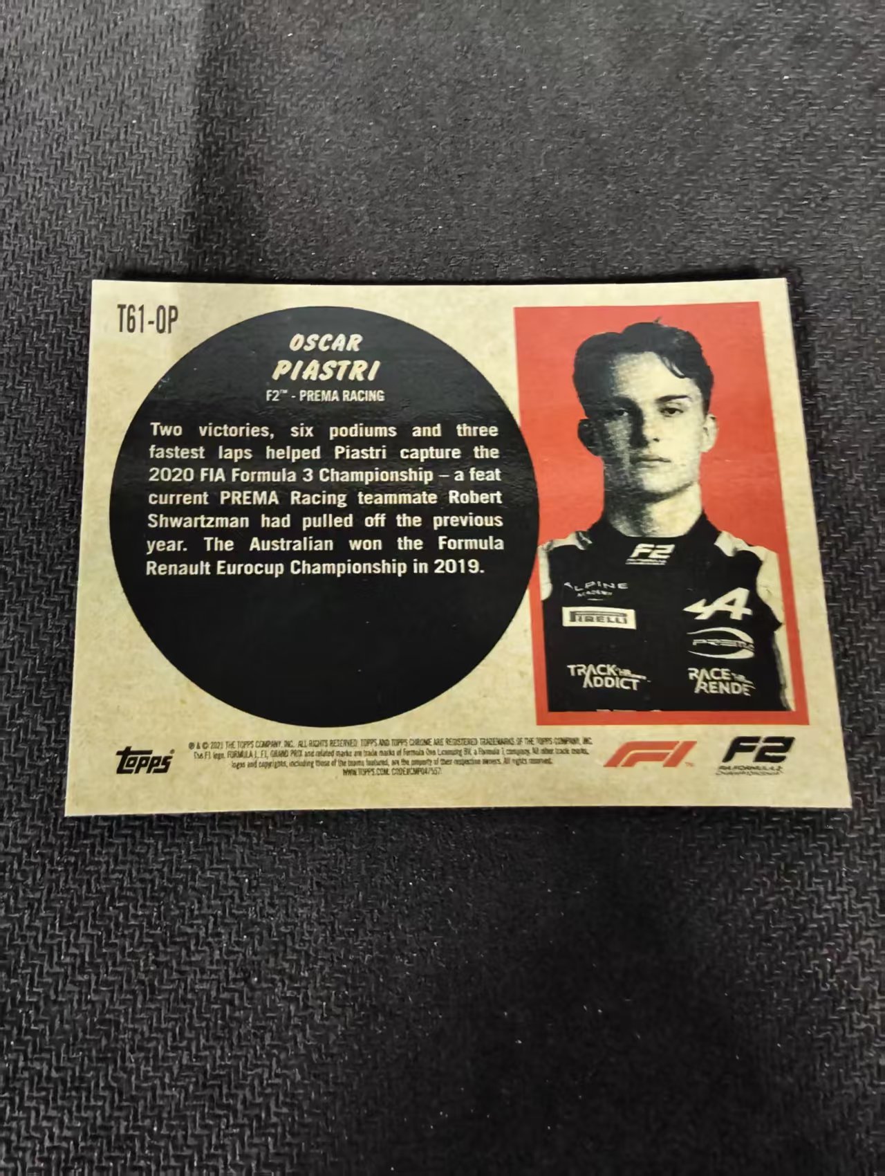 2021 Topps Chrome F1 Oscar Piastri 奥斯卡 皮亚斯特里 迈凯伦车队 银折 F1 划痕 边角瑕疵 #OP
