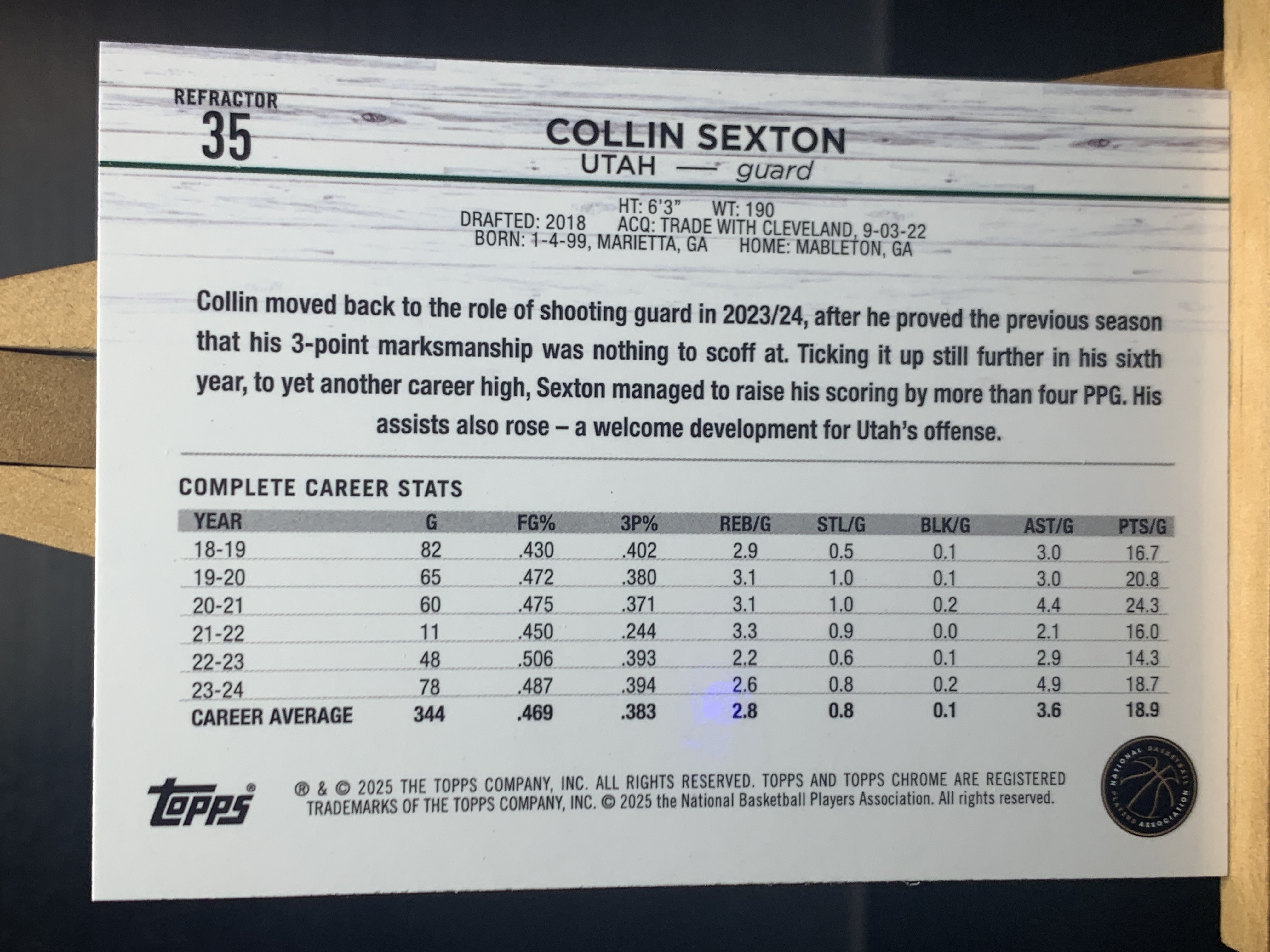 (S2) 2025 TOPPS 折射 科林 塞克斯顿 近期大热球星 收藏必备 卡品如图! ! !