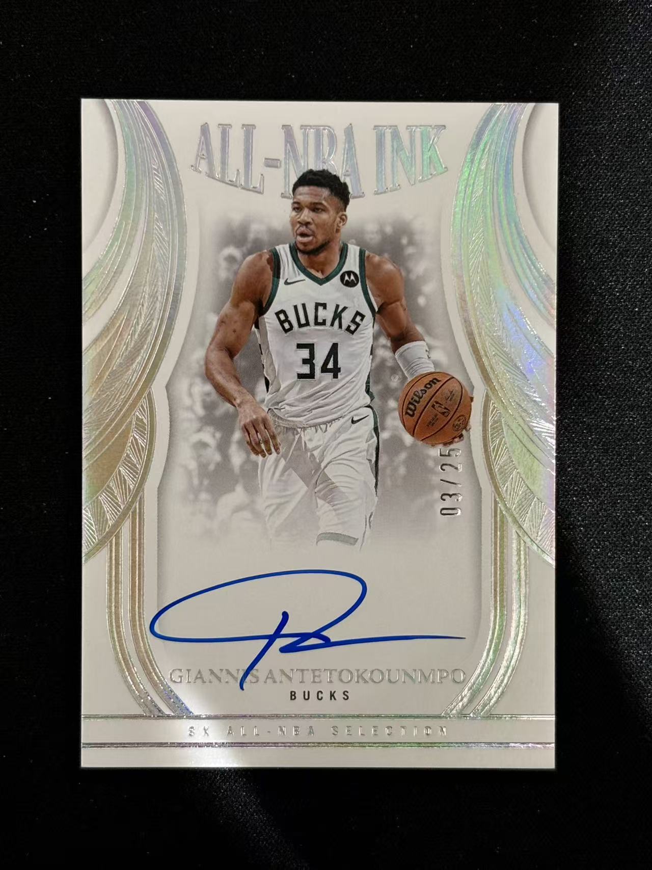 2024-25 Panini Flawless Giannis Antetokounmpo 手提 阿德托昆博 字母哥 All-NBA INK签 卡签 03/25编 - Yin