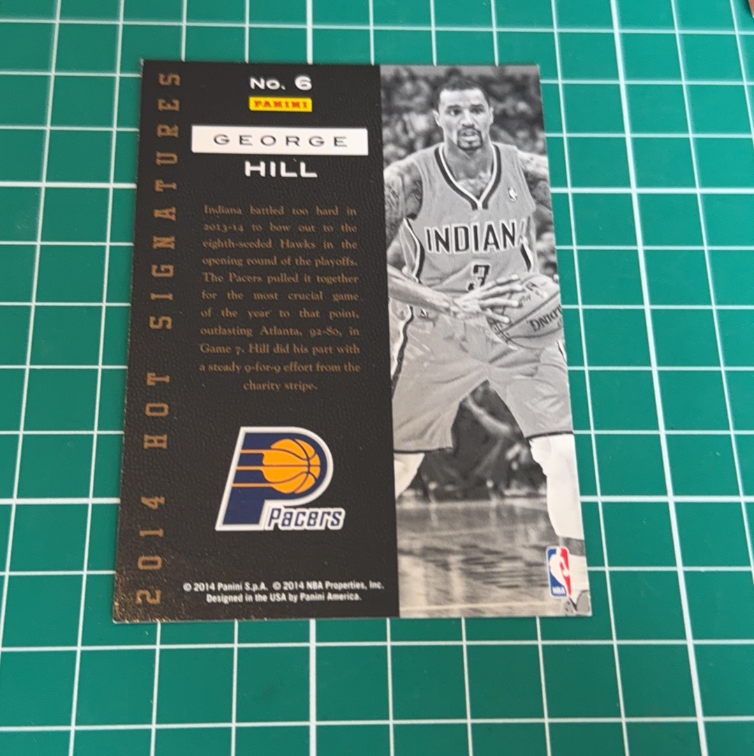 2014-15 Panini Americana George Hill S.p.a.乔治希尔 金签卡 签名 签字 烫金印签 十年老卡 绝版卡 稀有大比例