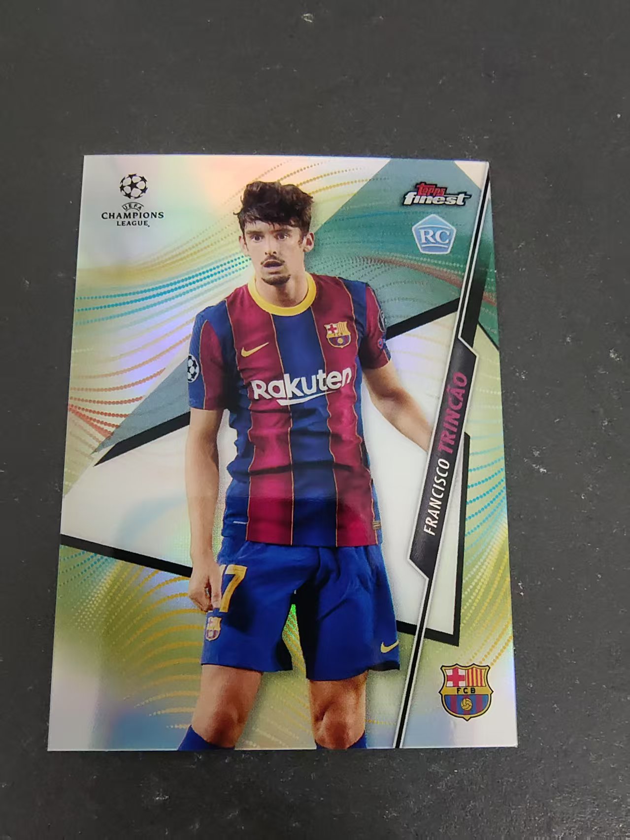 【可合并,不累计】2021 topps finest francisco trincao 巴塞罗那 弗朗西斯科 特林康 新秀 RC 欧冠 银折 #16