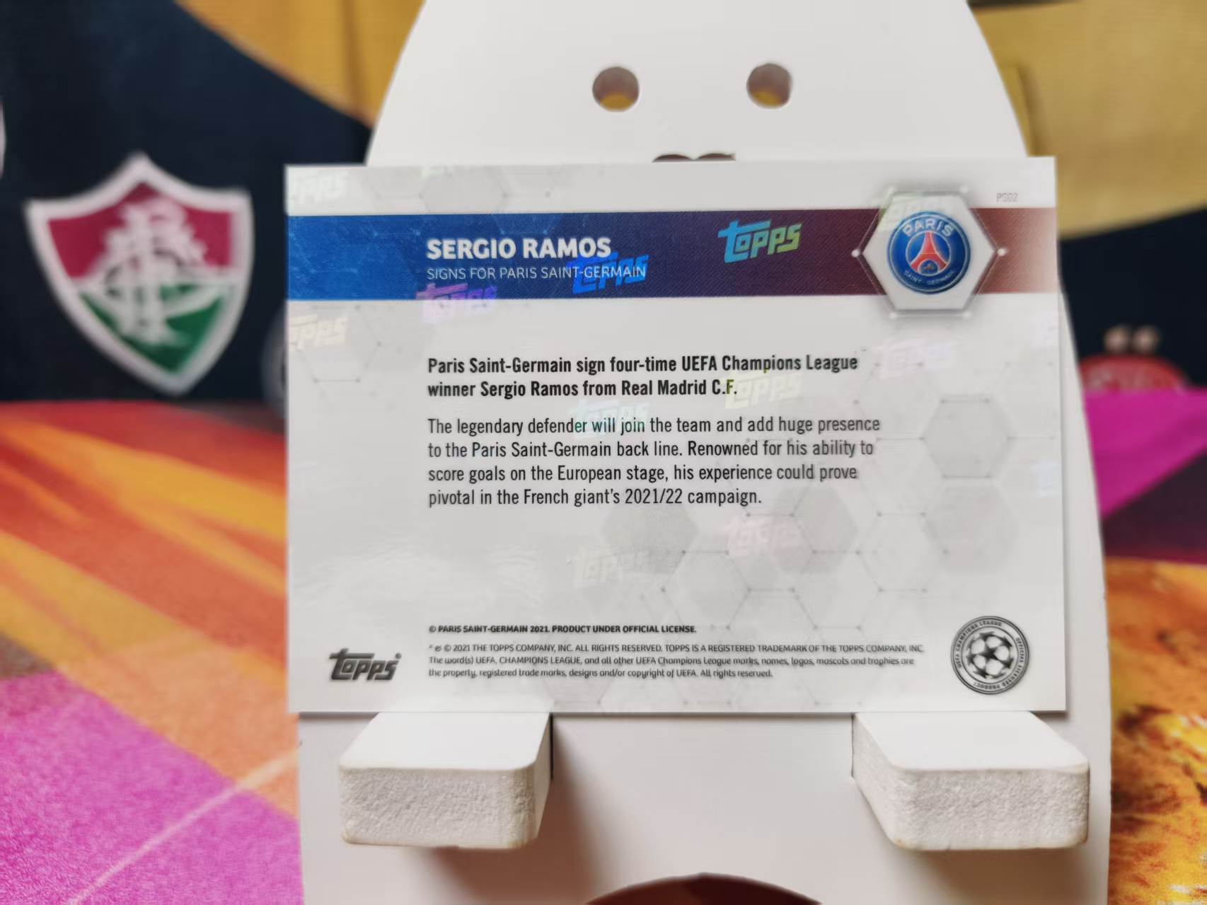 2021 Topps now Sergio Ramos topps now系列 巴黎 西班牙 水爷 拉莫斯 加盟巴黎定妆照 收藏必备 NN
