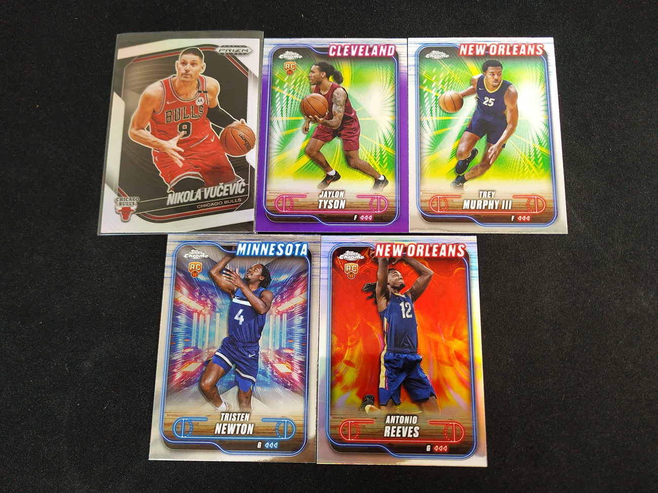 10-29 amuh 545 【钢蛋儿拍卖】 Panini 2024-25 Prizm Black 5张 银折 尼古拉 武切维奇 Vucevic base 杰隆 杰伦 泰森 Tyson 特雷 墨菲 三世 Murphy III 等