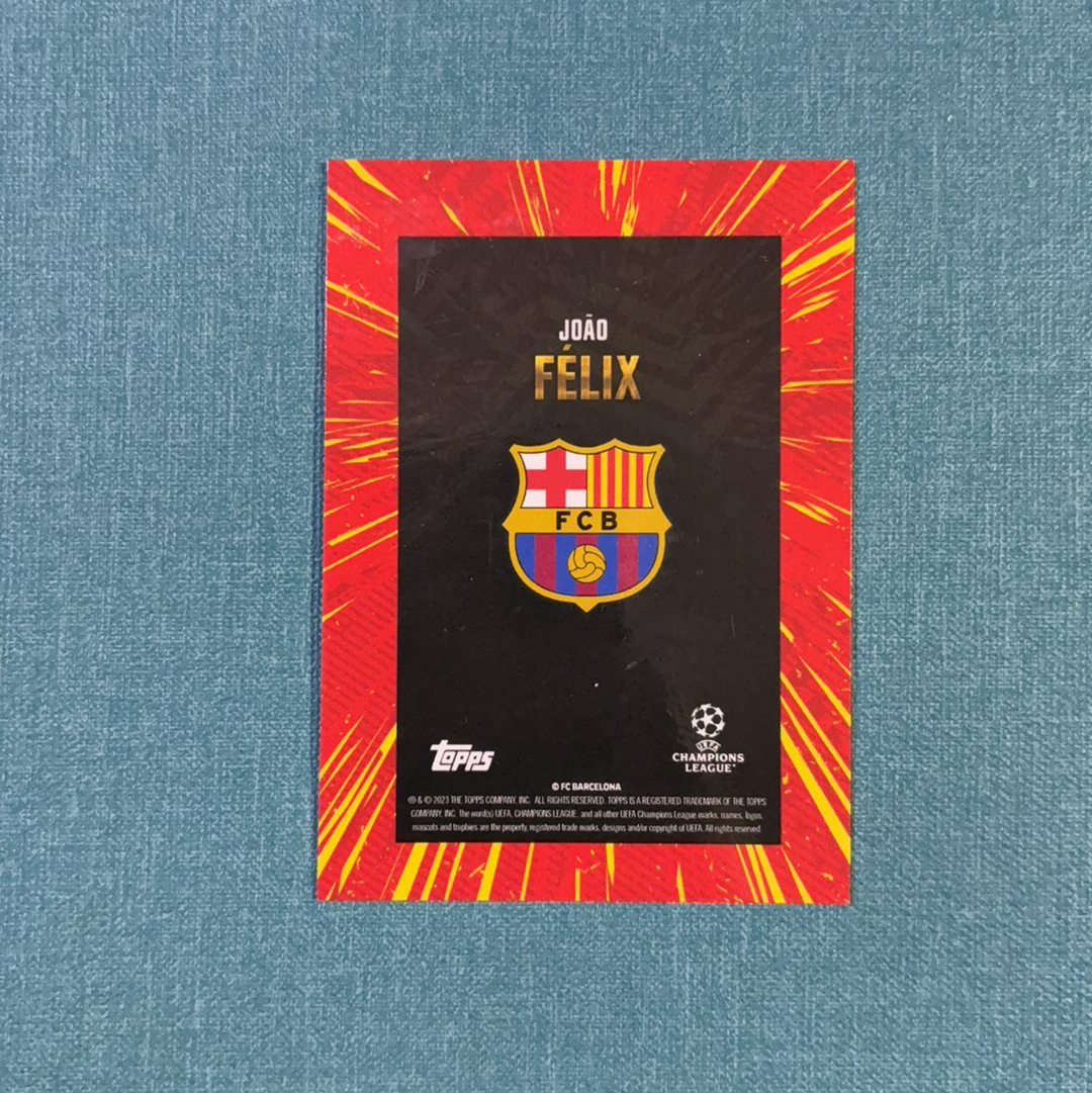 2022-23 Topps 欧冠白金盒 Joao Felix 若昂 菲利克斯 签字 06/10编 超低编 红折 巴塞罗那 巴萨 卡品如图 JBW