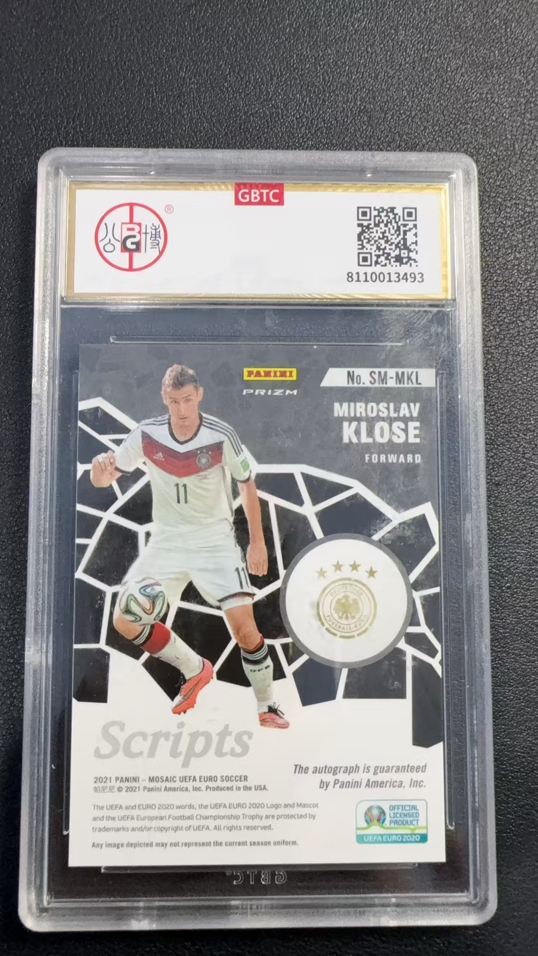 2021 Panini Mosaic Miroslav Klose 欧洲杯 马赛克 克洛泽 红折 GBTC 公博9.5分 签字10分 签名 完美签 卡品如图 xing