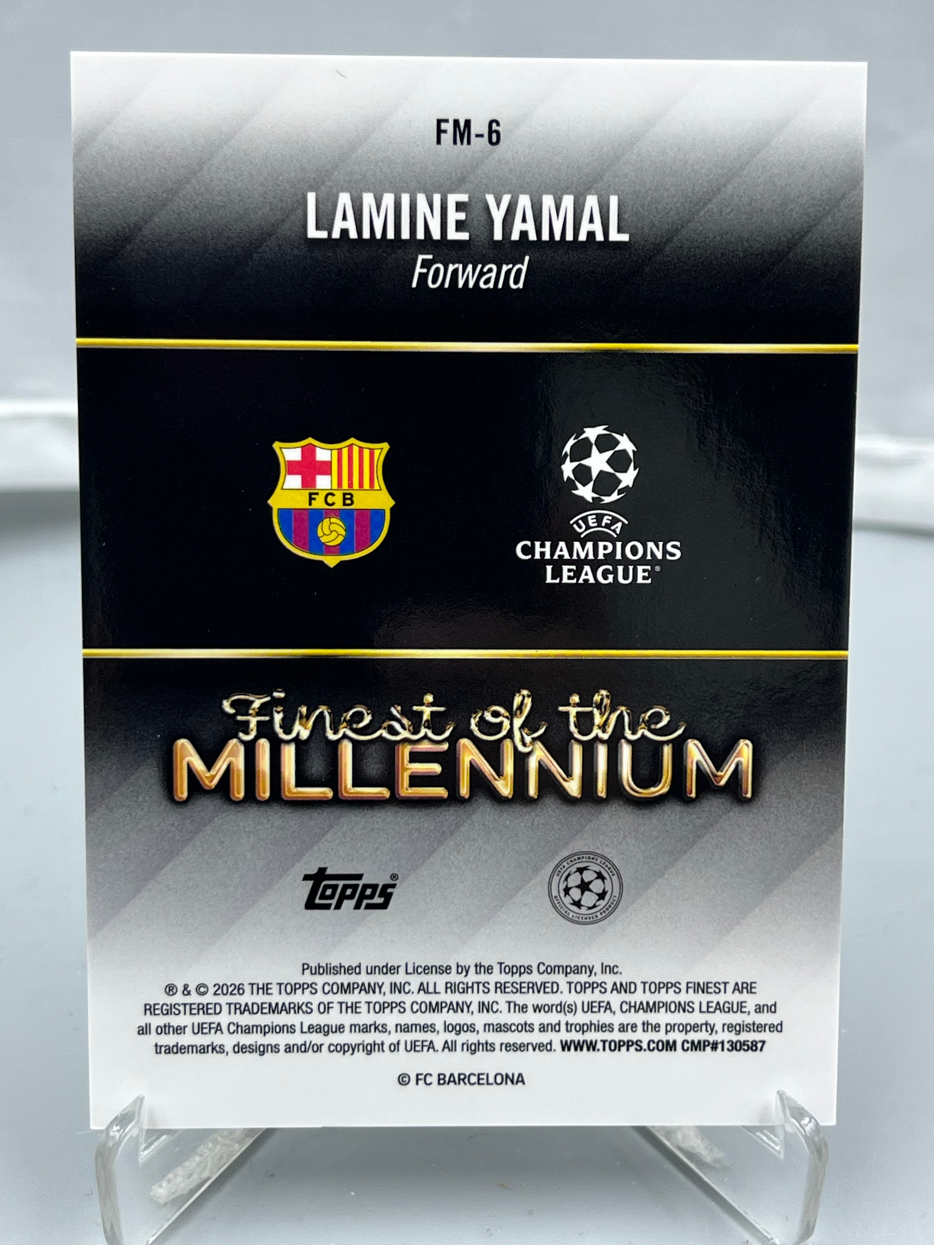 2026 Topps Finest Lamine Yamal 欧冠欧战 拉明 亚马尔 西班牙 巴萨 巴塞罗那 世界杯冠军 千禧年最佳球星 特卡 银折 折射 【暴富 LK张】ta439