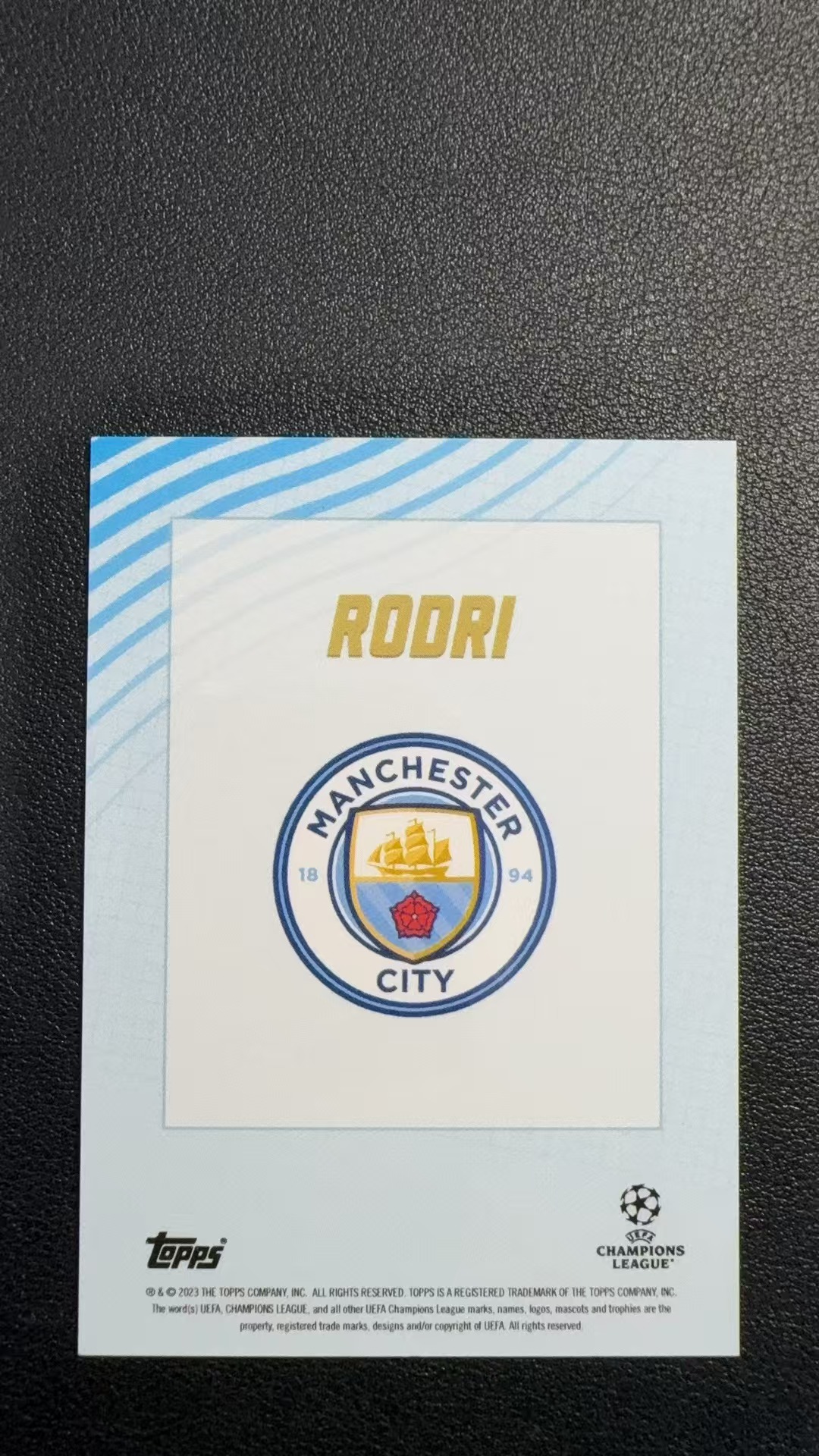 2023 Topps Gold Rodri 黄金盒 罗德里 曼城 欧冠 签字 49编 蓝折 金球先生 西班牙中场 卡品如图 xing