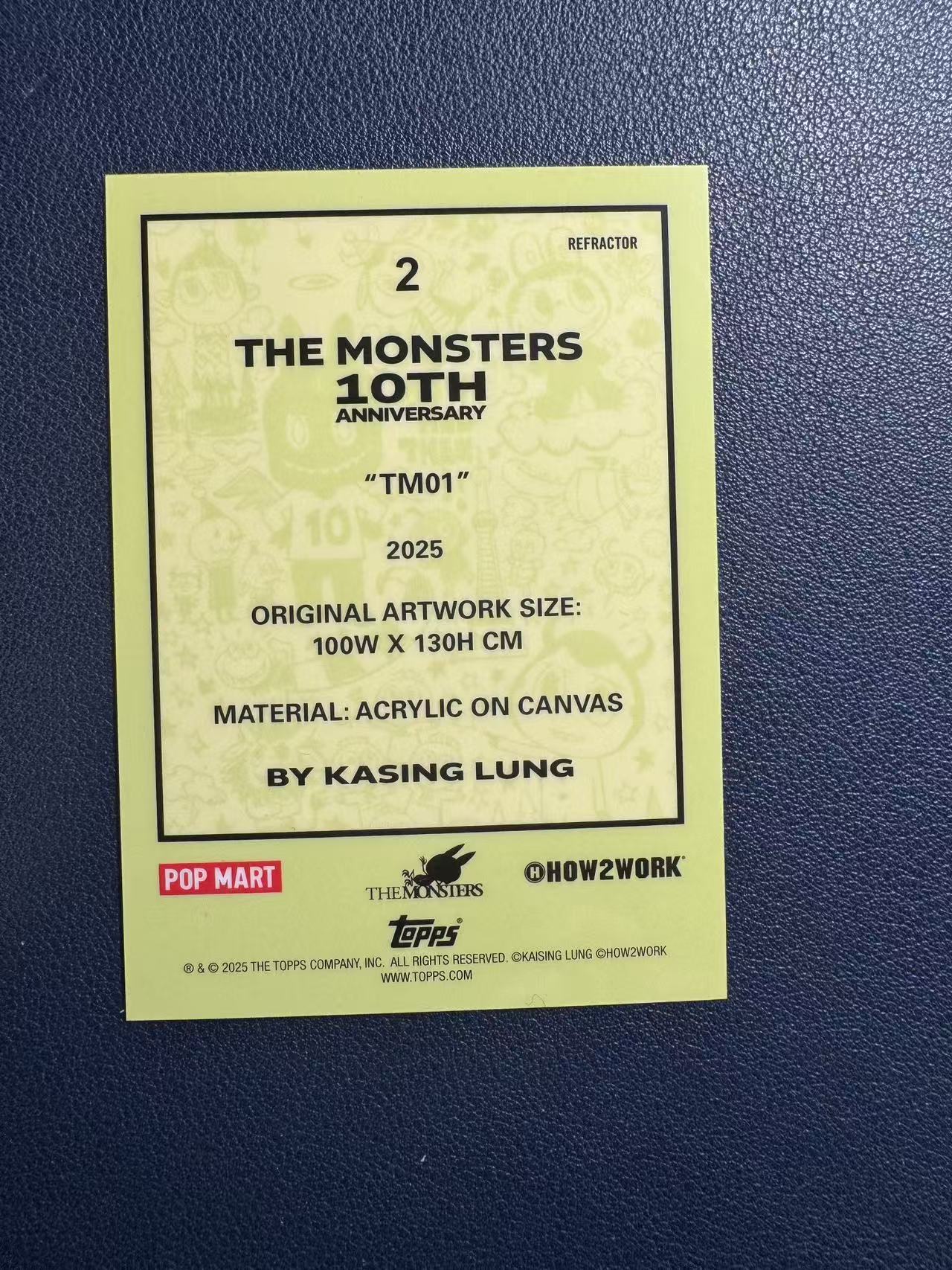 2025 Topps labubu TM01 (2025) 【禄卡拍卖】TC x 泡泡玛特 拉布布10周年纪念盒 龙家升作品 银折 #2 实卡精美 收藏必备 第二张 12.15-冬瓜TQ-Z07