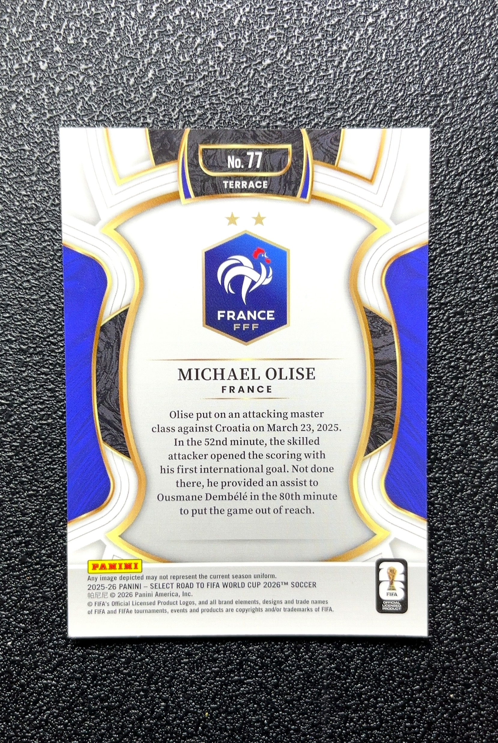 【岛屿拍卖】2025 Panini SELECT ROAD TO FIFA WORLD CUP 2026 通往 年世界杯之路 MICHAEL OLISE 迈克尔·奥利塞 卡品如图 0005#280