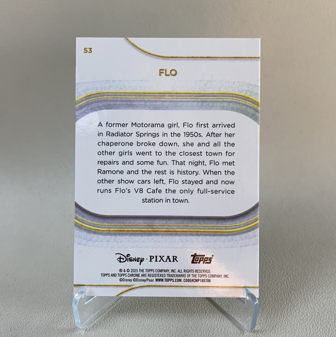 【弈卡代拍】2025 Topps Disney chrome 迪士尼 TC 特卡 金折 折射 汽车总动员 FLO 135/275编 品相如图 凑套必备 LZC