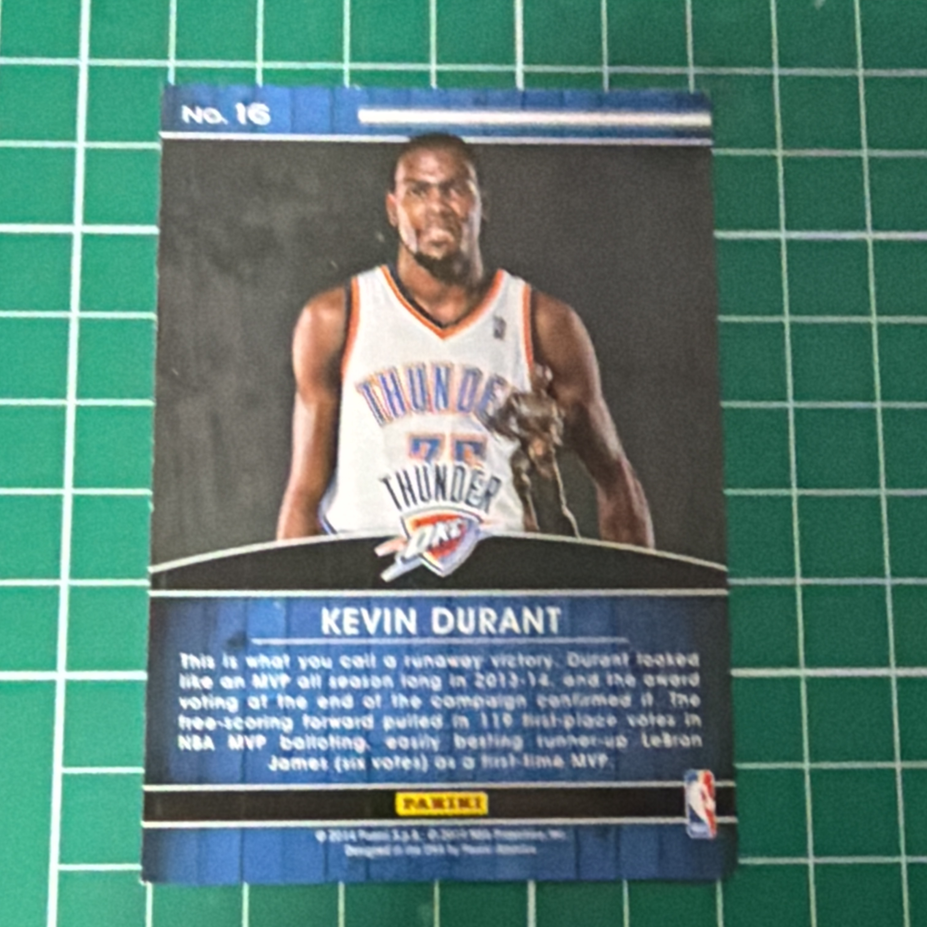 2014-15 Panini Americana Kevin Durant S.p.a. 凯文杜兰特 KD 死神 雷霆队 2013-14MVP捧杯特卡 荣誉特卡 十年老卡 绝版卡 稀有大比例 收藏必备