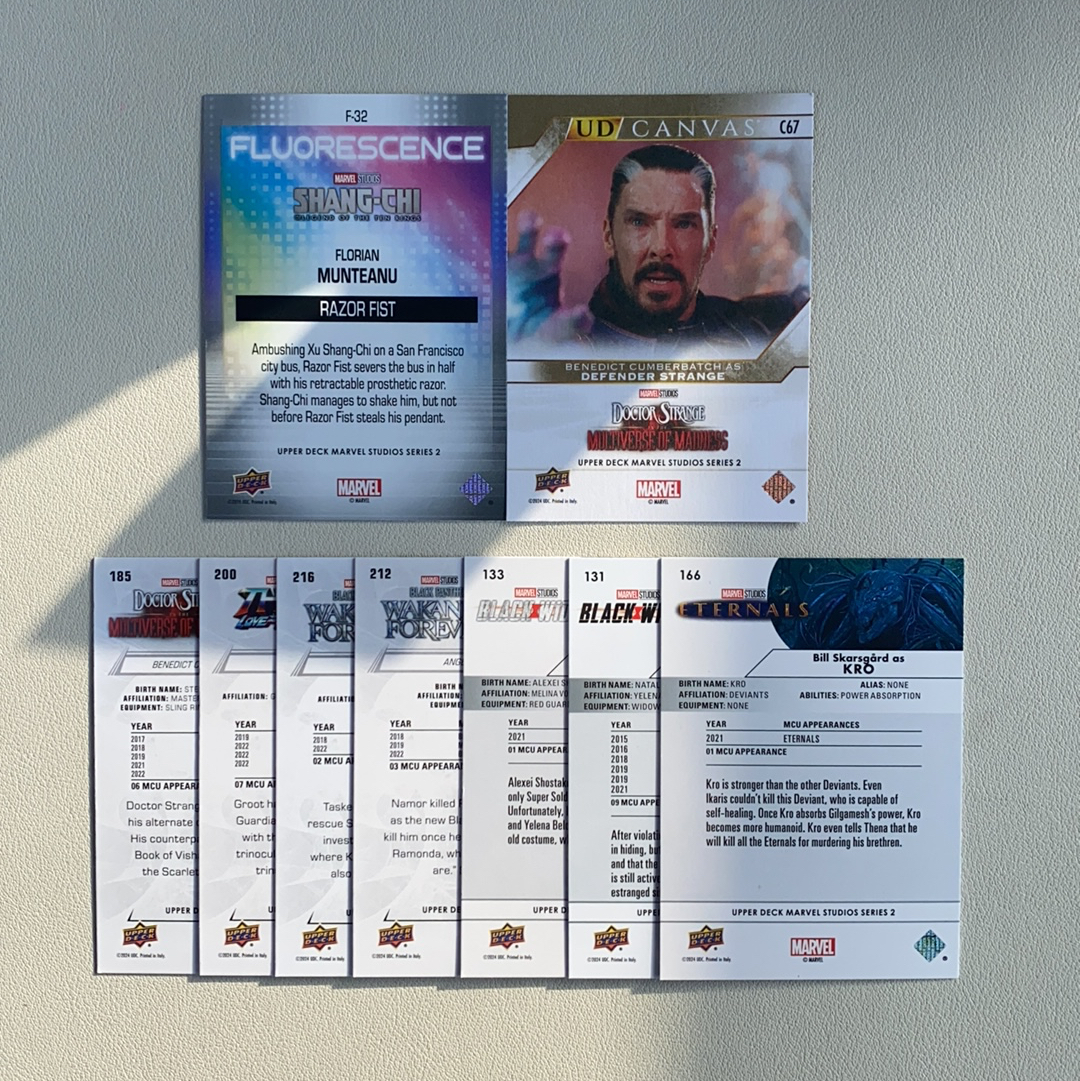 【弈卡代拍】2024 Upper Deck Marvel 漫威 Studios Series2 系列2 特卡 帆布特卡 普卡base 奇异博士等 打包 品相如图 凑套必备 无理