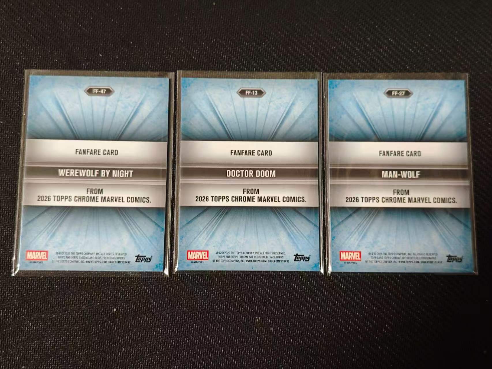 2026 Topps Chrome 漫威宇宙 Fanfare 【有品代卖】漫威 MARVEL 人狼 毁灭博士/杜姆博士 暗夜狼人 喝彩特卡 银折 SP 值得收藏 卡品如图/sushi