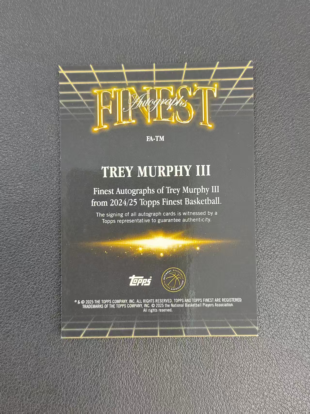 2025 Topps Finest Trey Murphy III NBA 特雷·墨菲三世 签字 53/75编 绿几何折 卡品如图 CRK