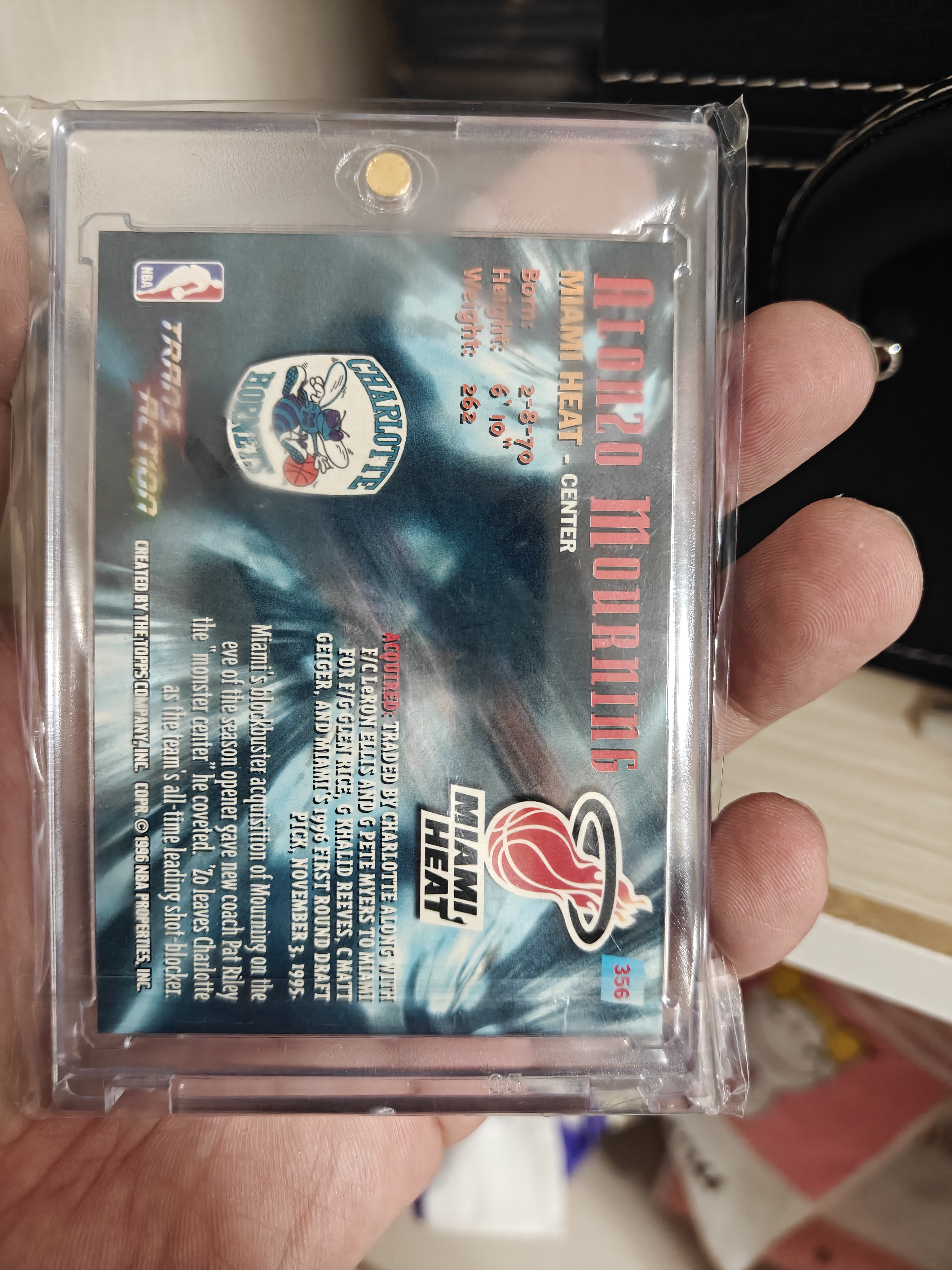 1996 Topps Stadium Club Alonzo Mourning #356 杰森中古 留意 阿朗佐 莫宁 顶级卡 凑套必备