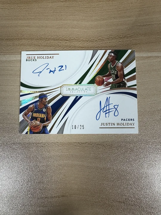 2020-21 DAKA Immaculate Jrue Holiday 爱咪咪 朱 霍勒迪-贾斯汀 霍勒迪 /25编 低编 双人 双签 卡签 签字 雄鹿 步行者 兄弟签 收藏投资必备 350-416