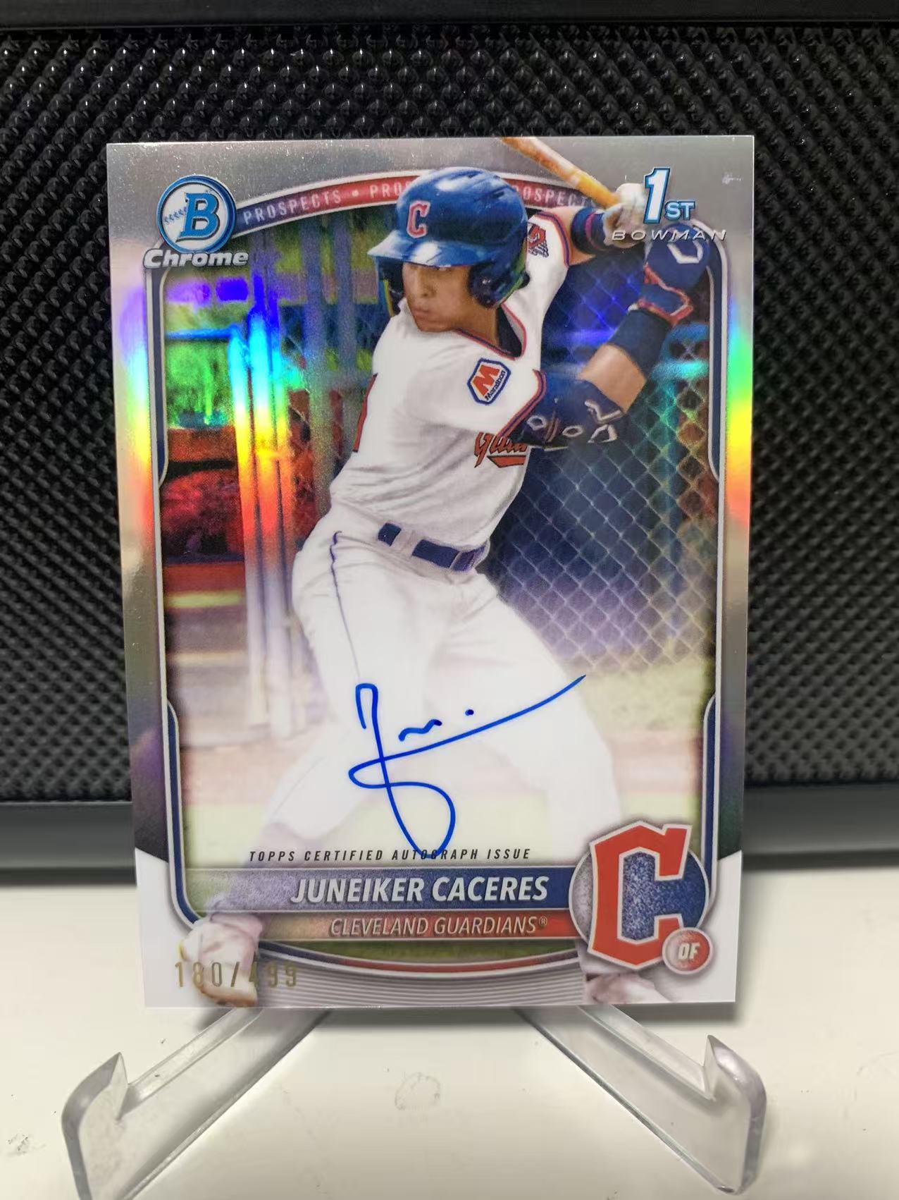 2025 Topps Bowman Chrome Juneiker Caceres RC 棒球 mlb 1st 新秀 签字 卡签 正银折499编 克利夫兰守护者 超级大物 卡塞雷斯 卡品如图
