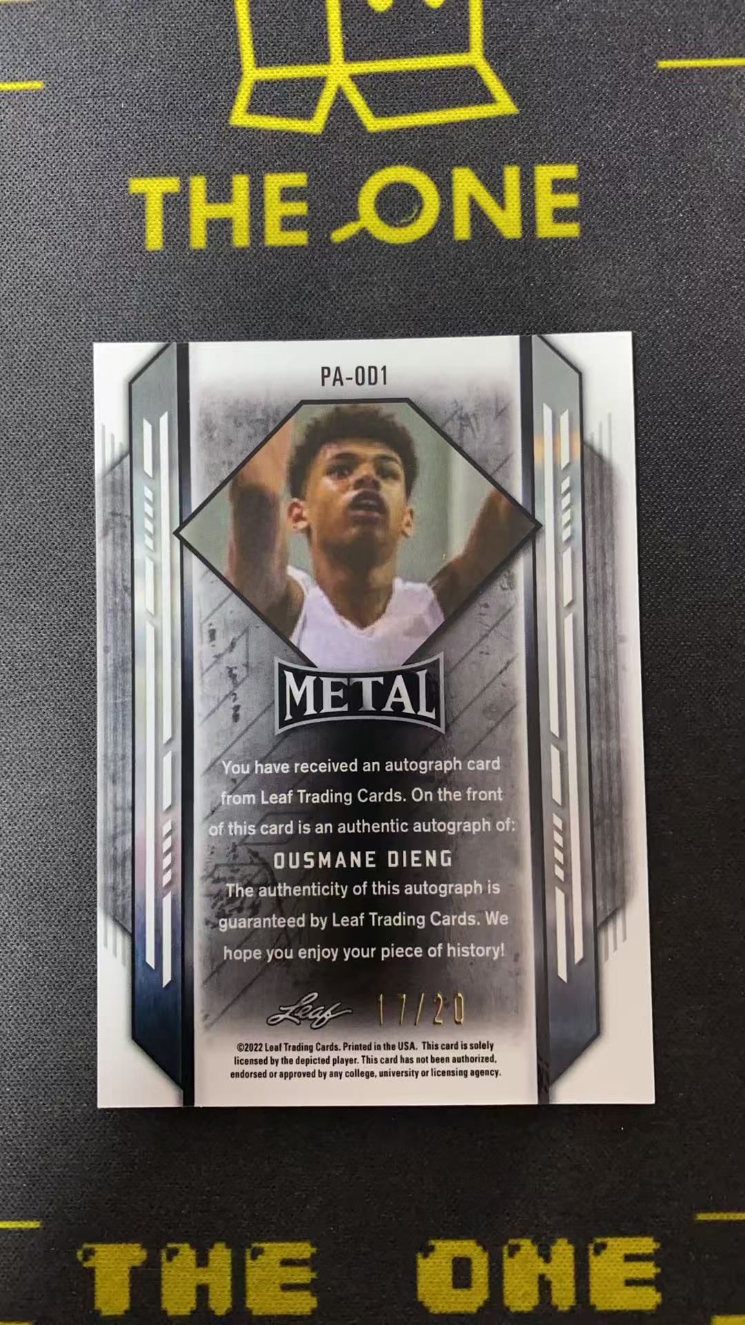 2022 Leaf Metal Ousmane Dieng RC 【TheOne】奥斯曼 迪昂 新秀 17/20编 碎冰折 签字 不保卡品【TP】