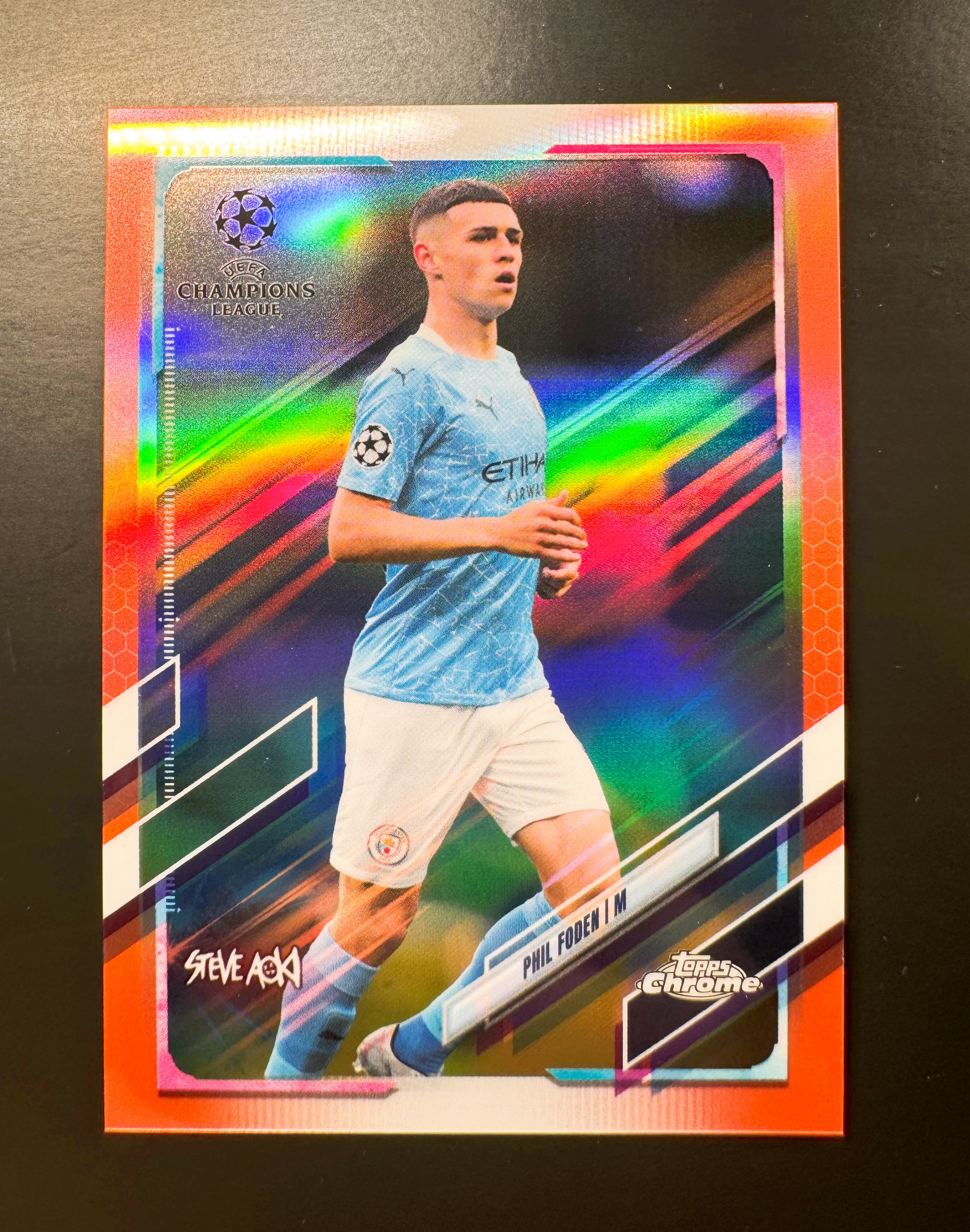 2021 Topps Chrome Phil Foden 福登 5/5 红折 曼城 英格兰 England 尾编等同1/1 不保卡品 哈兰德 阿尔瓦雷斯 队友 太子爷 少见藏卡 江枫拍卖