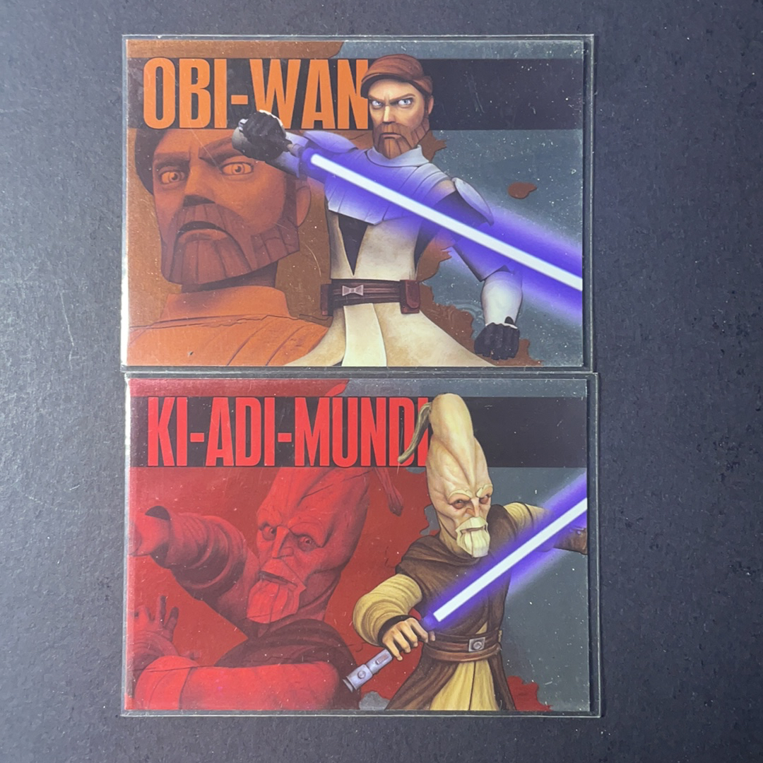 2025 Topps Star Wars 星球大战 欧比旺肯诺比 基阿迪蒙迪 绝地武士 赏金猎人崛起特卡2张打包 2010 Topps Chrome星战影视系列 克隆人战争动画