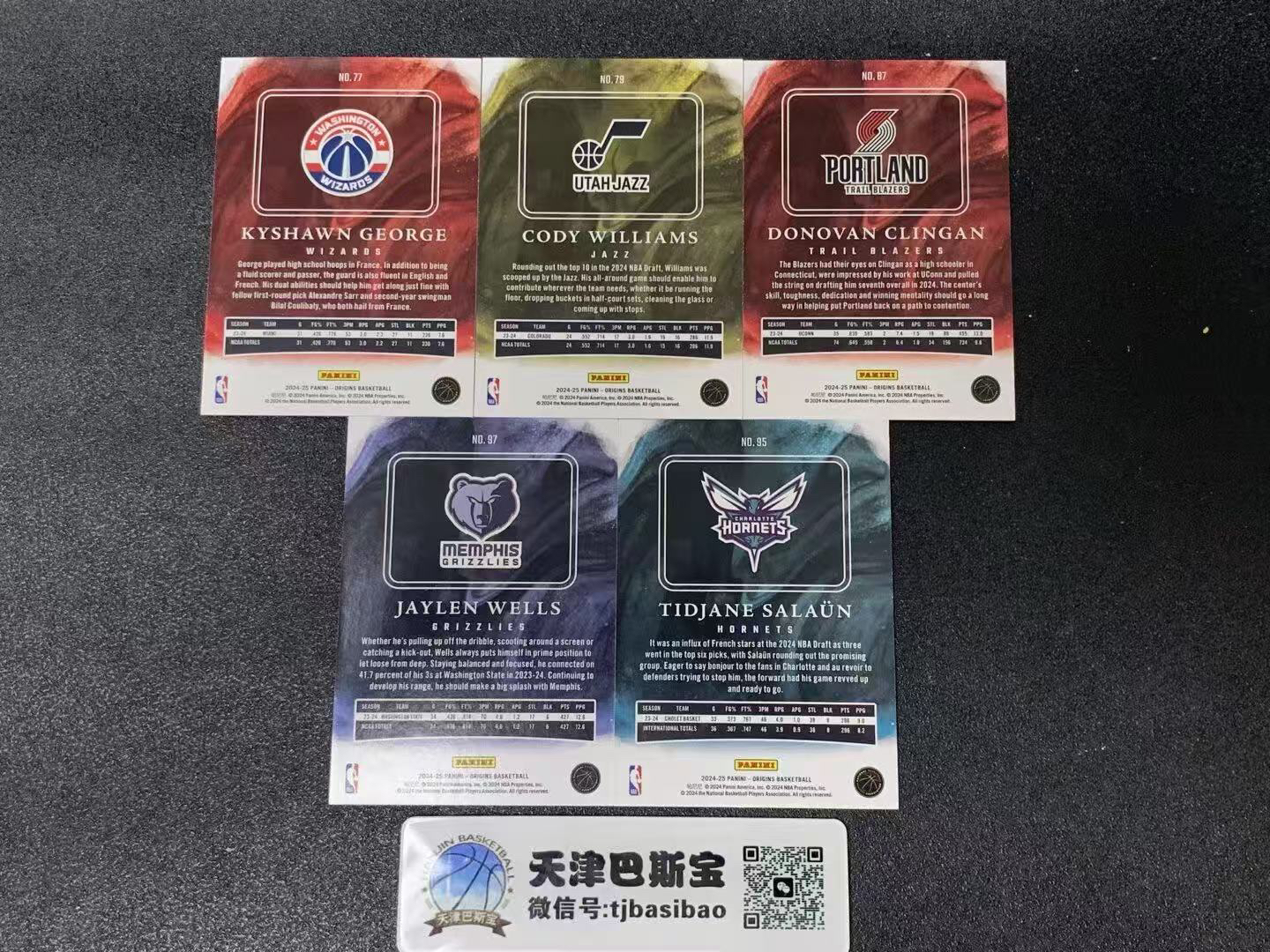 2024-25 Panini Origins Tidjane Salaun RC 【天津巴斯宝】起源系列 新秀 黄蜂 萨隆 潜力新秀等5人带队Lot 起源Base 收藏必备#孟德
