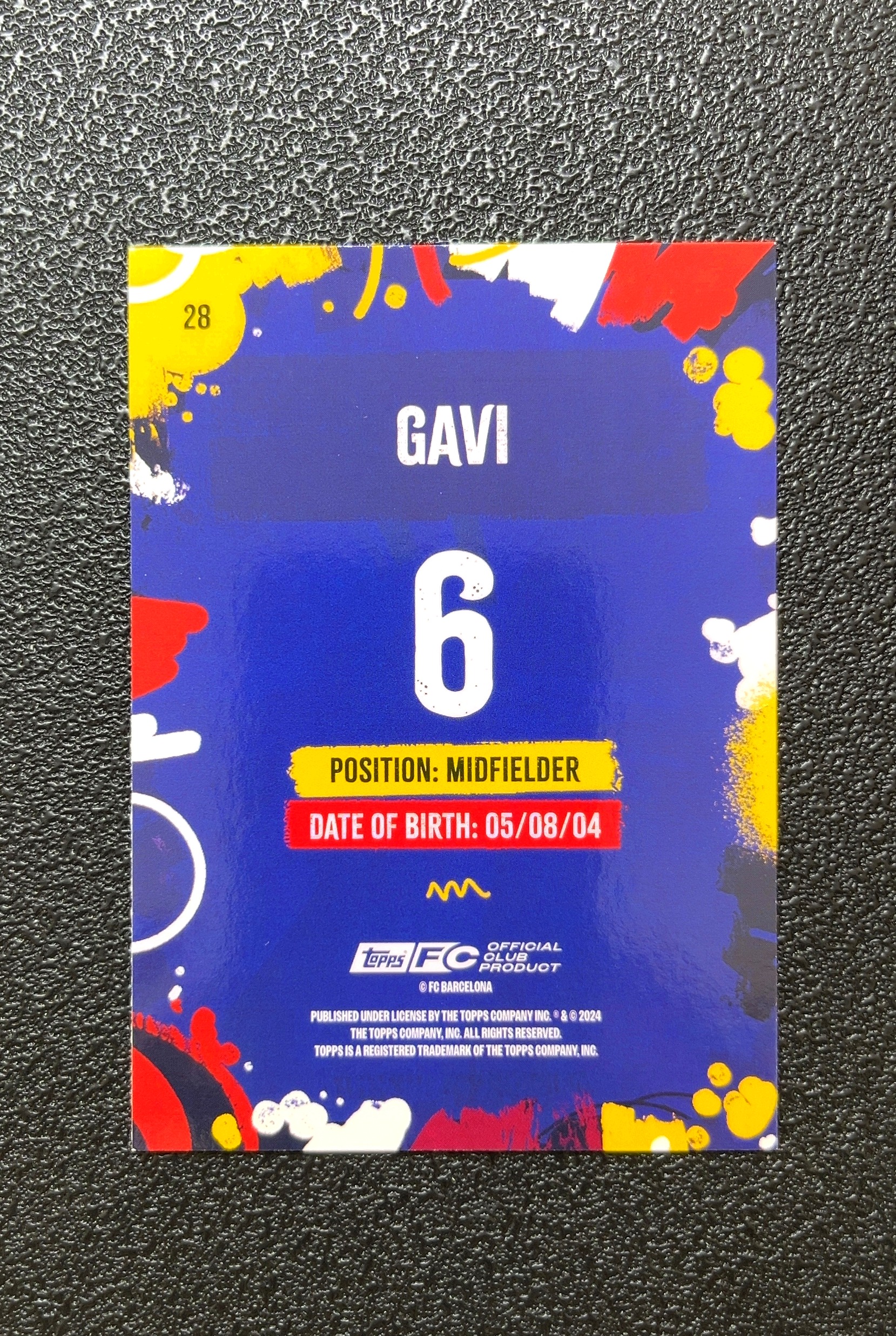 【岛屿拍卖】2024 Topps 蜡笔画特卡 Gavi 加维 卡品如图 高价值 #28 FC Barcelona 巴塞罗那足球俱乐部 0002#550