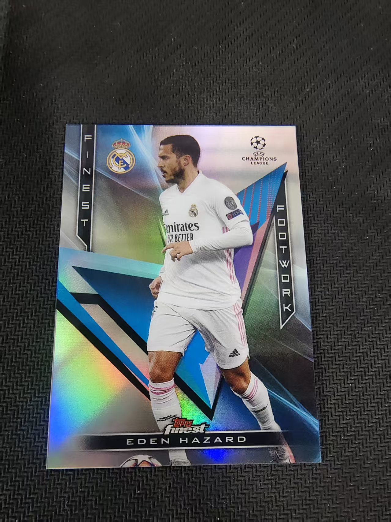 【可合并,不累计】2021 Topps Finest Eden Hazard 阿扎尔 皇马 欧冠 欧冠 银折 特卡 #3 边角瑕疵 坑印