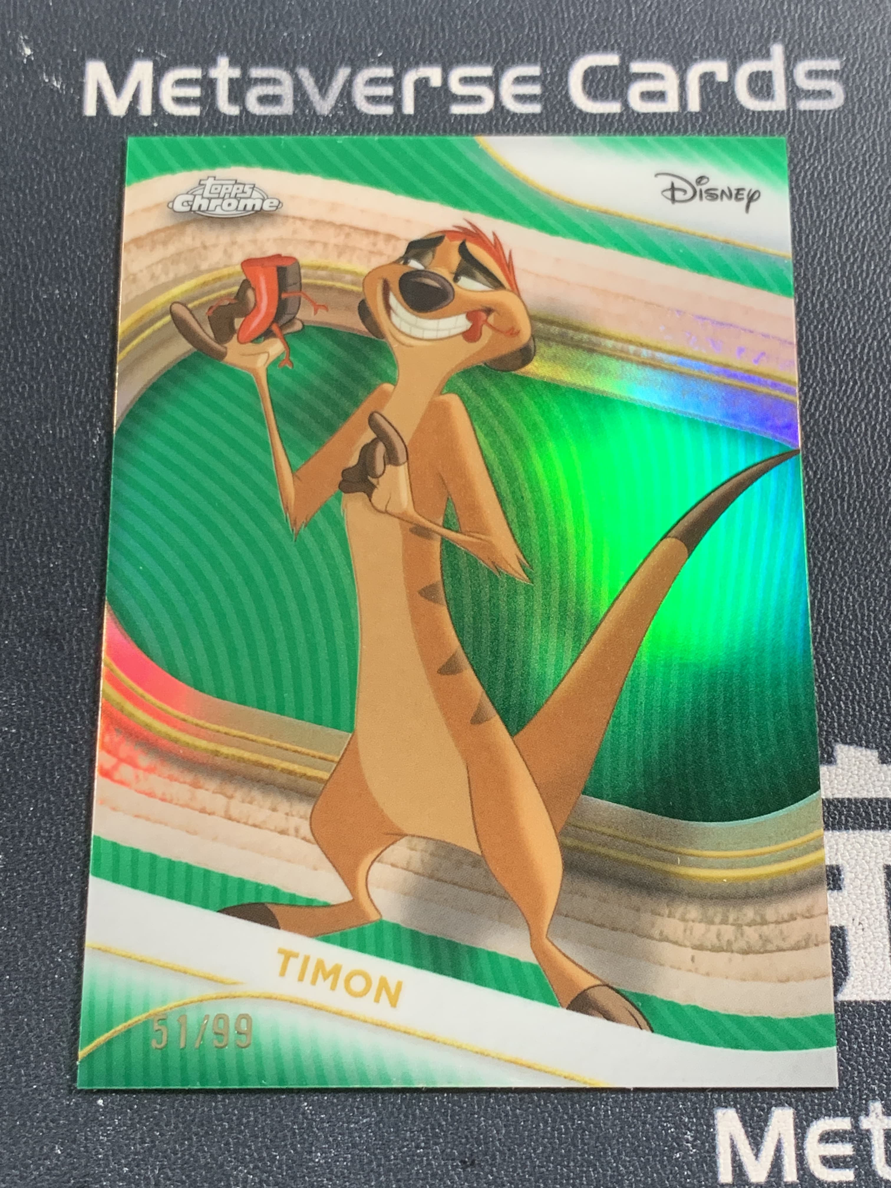 【元宇宙拍卖】P1-076：2025 Topps Disney Chrome 迪士尼tc Timon 丁满 狮子王 base #98 绿折 ...