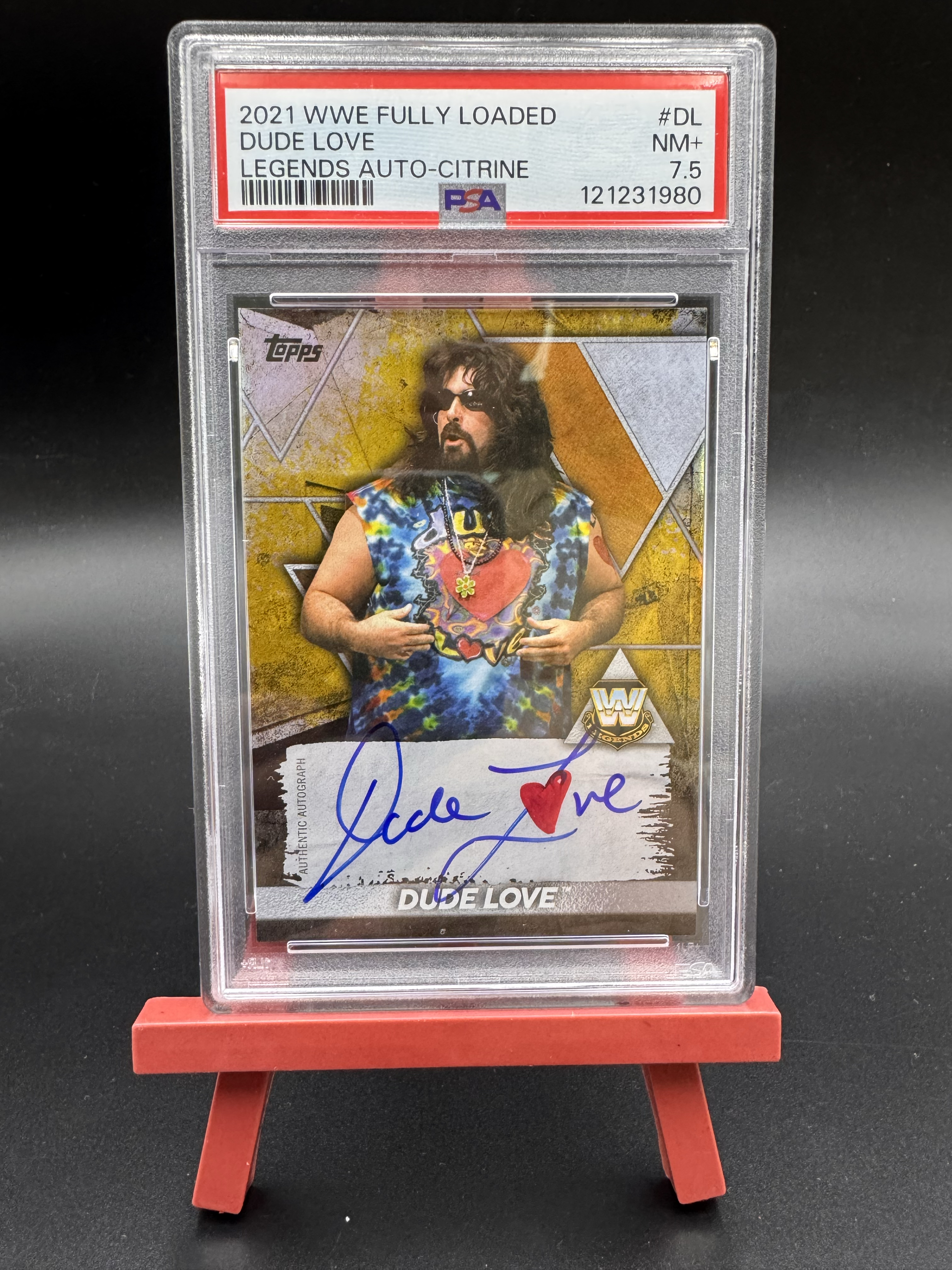 2021 Topps WWE Fully Loaded Legends Citrine Dude Love 签字 卡签 71/75编 杜德 乐福 PSA7.5分评级卡 CU22