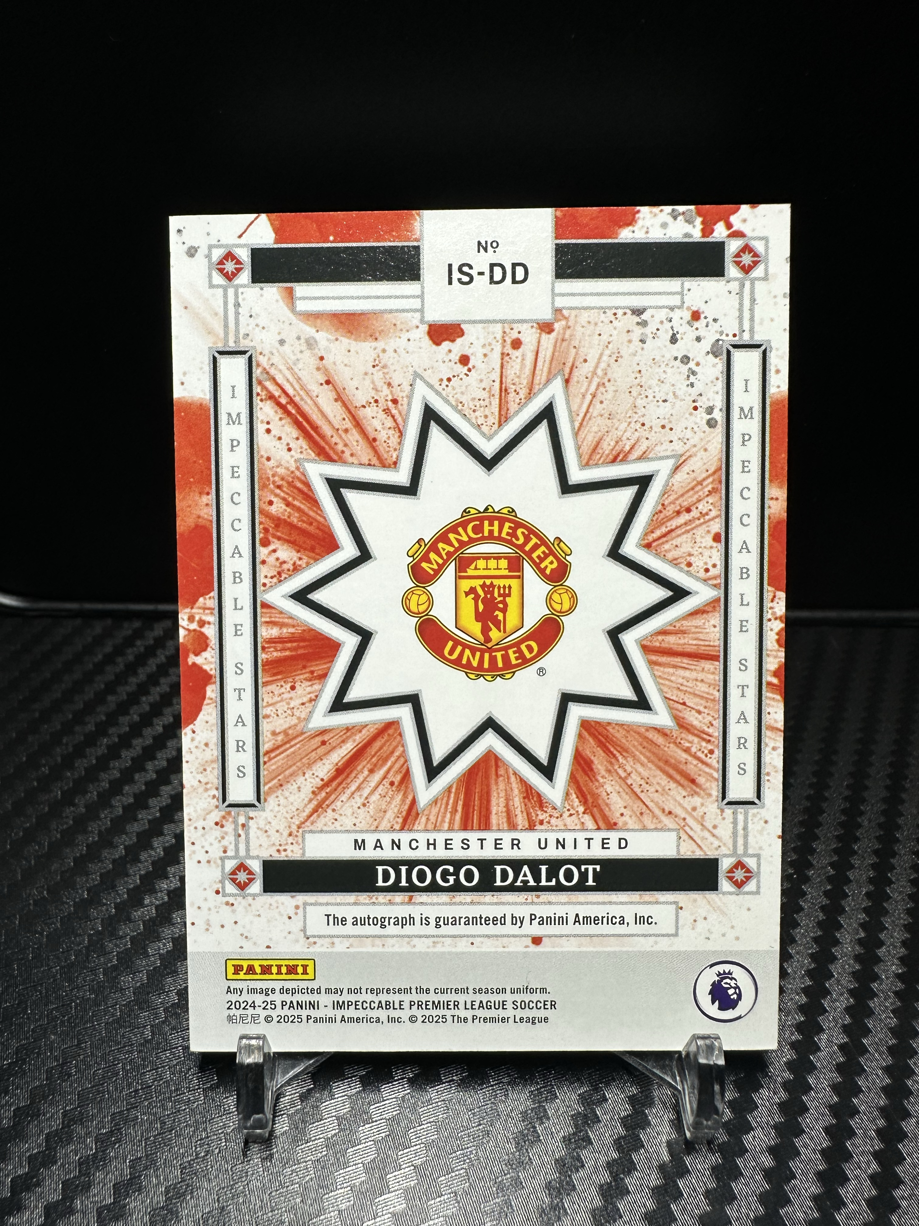 2025 Panini Impeccable Diogo Dalot 达洛特17/99编 签字 星星签 完美签 英超红魔曼联主力核心 小真金高端系列 墨迹清晰卡品如图 葡萄牙C罗B费队友收藏