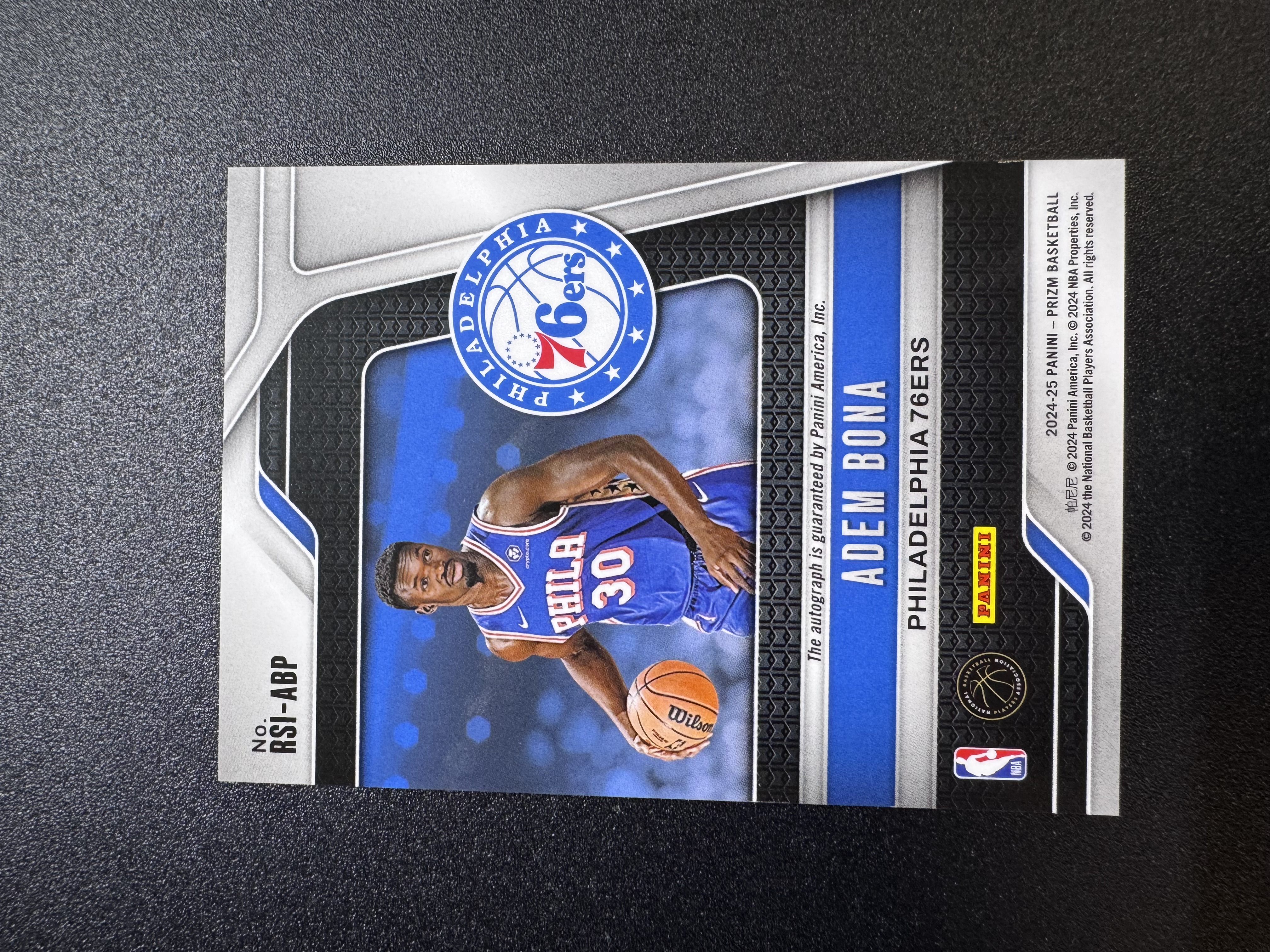 2024-25 Panini Prizm Adem Bona RC 阿德姆 博纳 76人 新秀 Pz系列 单人签字 折射