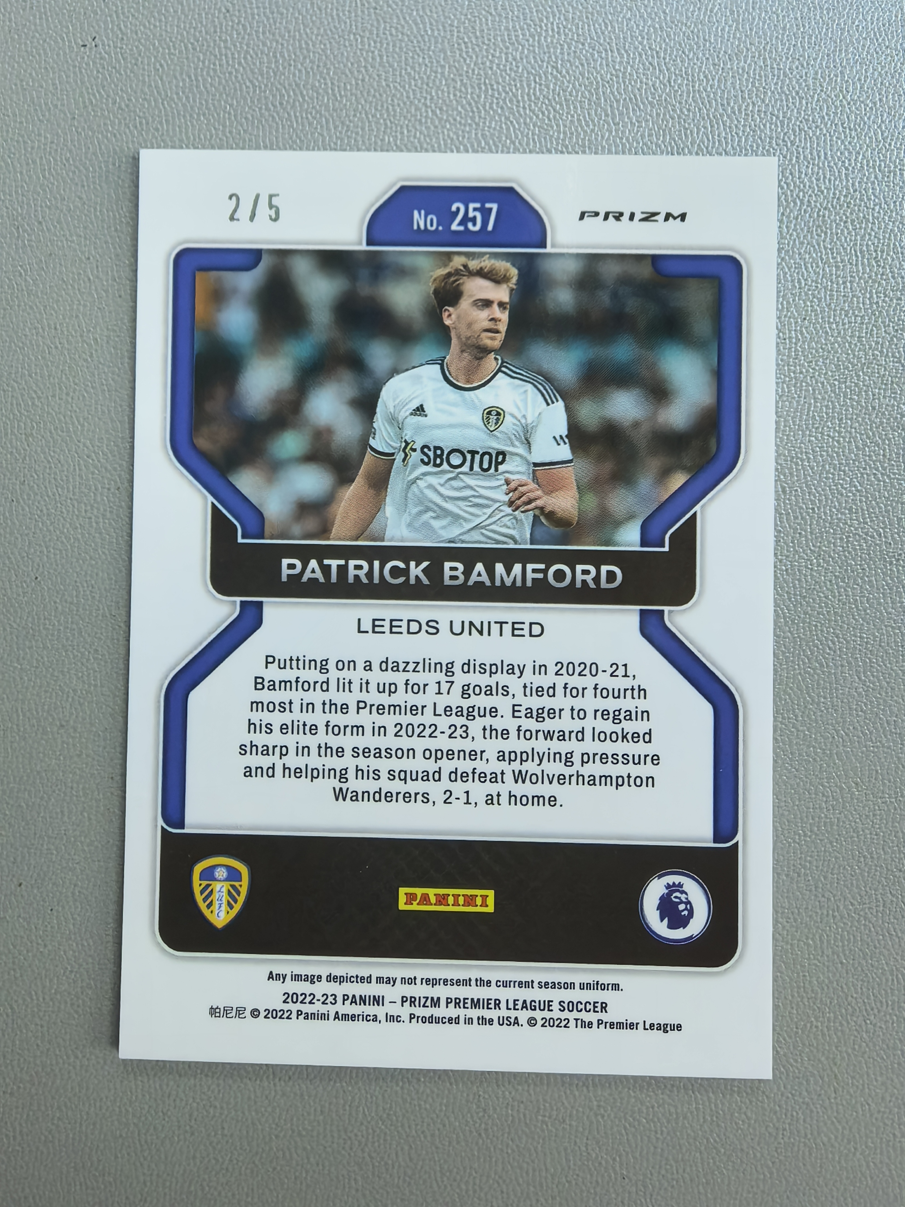 2022-23 Panini Prizm bamford 帕特里克 班福德 英超 绿圈圈折 5编 利兹联