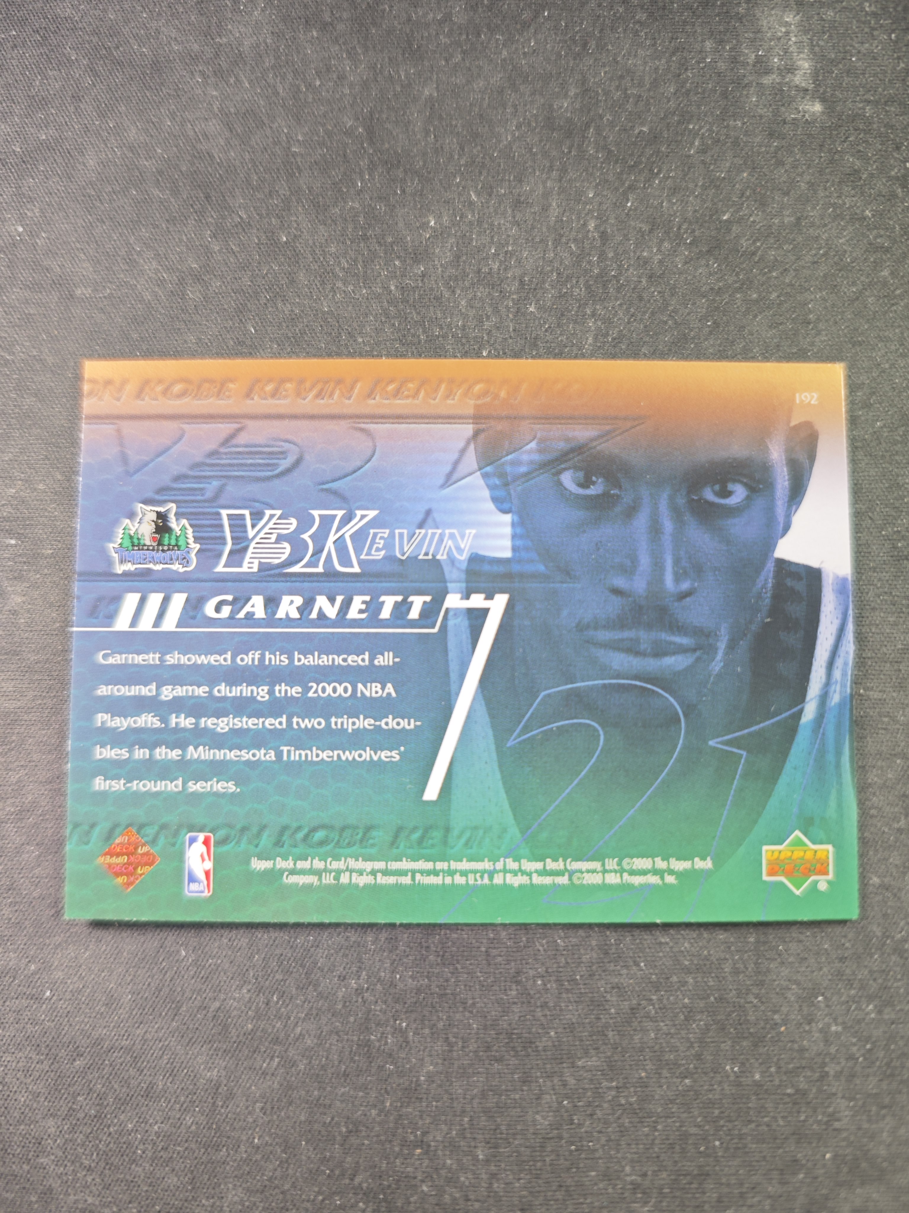 【蛤蟆特卖】凯文 加内特 狼王 2000 UD Y3K系列 领导力 得分 力量 防守 体质 经典五张套卡之一 绝版好卡 稀有老特 边角微瑕 卡品如图 专收必备!