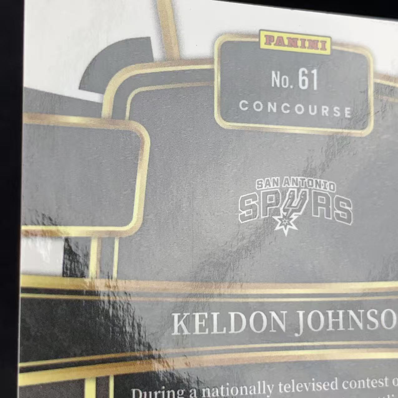 2023-24 Panini Select Keldon Johnson 凯尔登 约翰逊 8/10编 金泡泡折 一级 马刺 瑕疵如图 @OSORA
