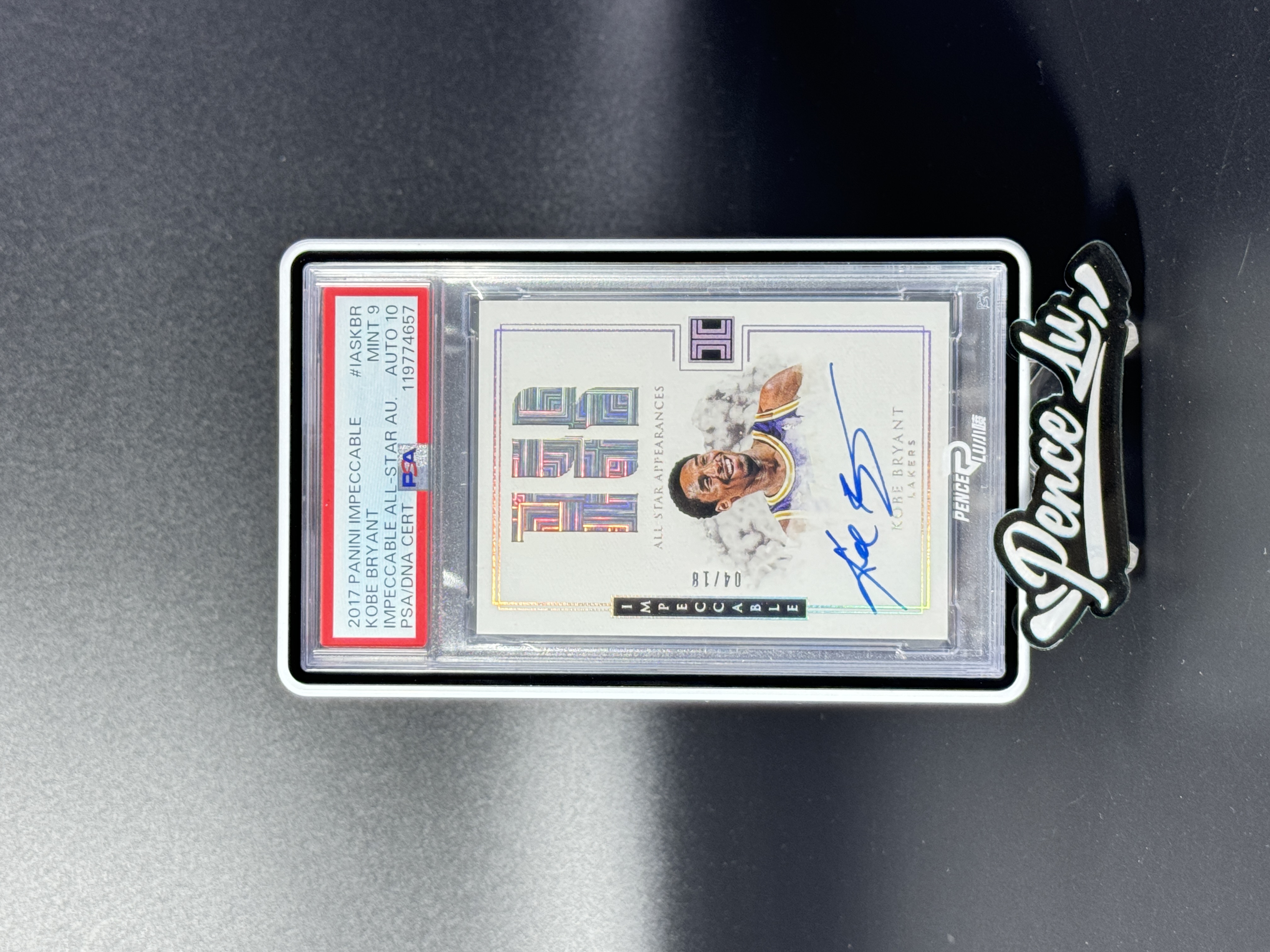 【噴子拍賣】2017-18 panini impeccable Kobe Bryant 小真金白銀 湖人 科比 布萊恩特 全明星次數 allstar 簽字 18編 卡簽 超美數據簽 系列hit PSA9/10 POP1 送訂制殼 AVO