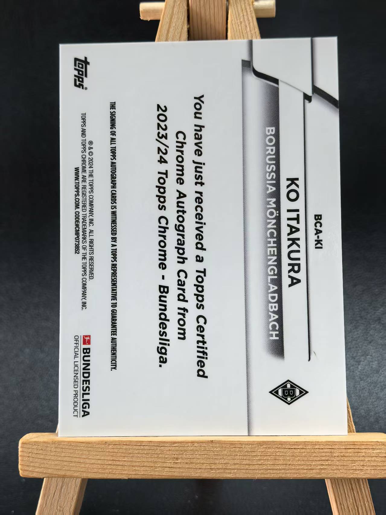 2024 Topps Chrome ko itakura 【哆哆卡社】板仓滉 签字 德甲 门兴限量 收藏必入 卡品如图