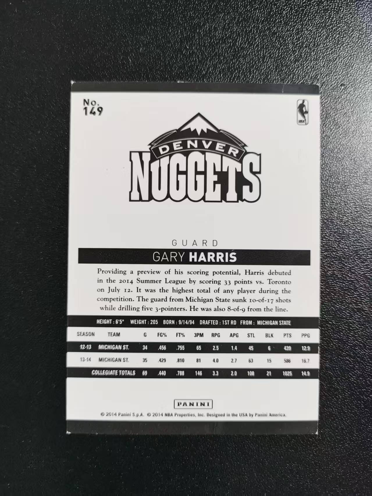 2014 Panini Hoops Gary Harris RC 加里哈里斯 掘金 新秀RC 升值凑套 卡品如图 免费代拍QY2