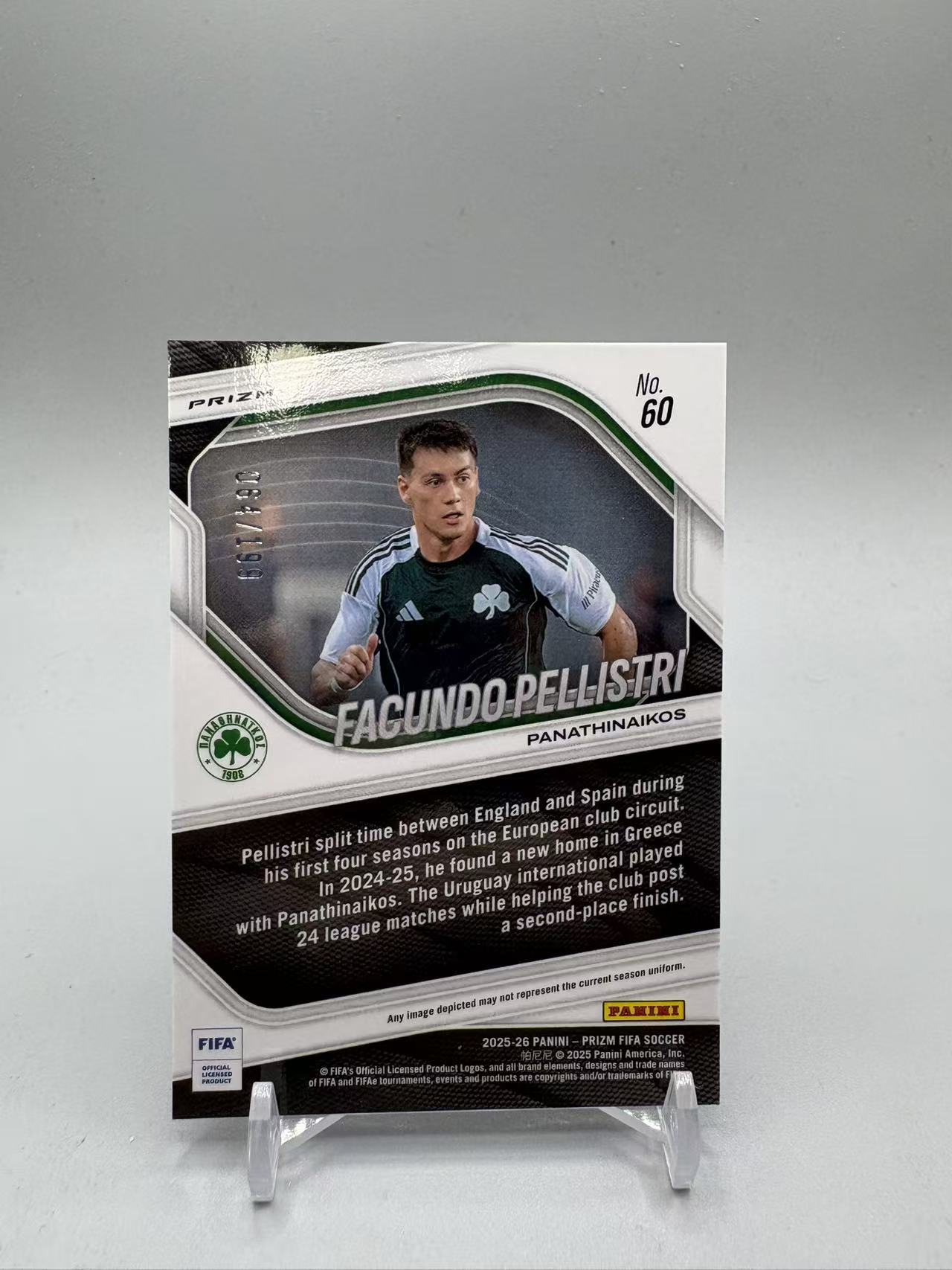 2025-26 Panini Prizm Facundo Pellistri 【灰灰代拍】全新 FIFA PZ 帕纳辛奈科斯 佩里斯特里 蓝折 199编 焱