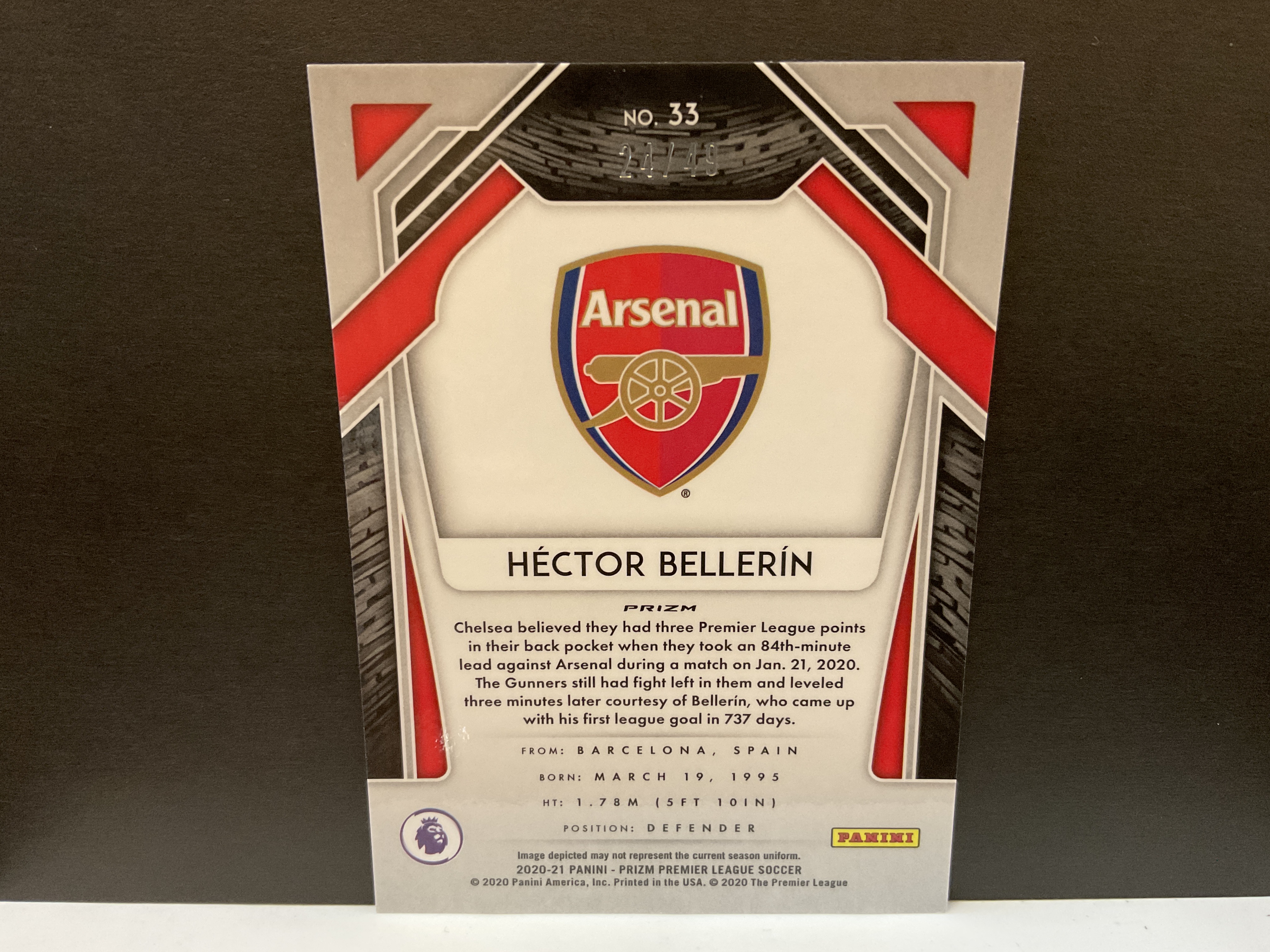 2020-21 Panini Prizm Hector Bellerin 49编 贝莱林 阿森纳 绿碎冰折 皇家贝蒂斯 西班牙