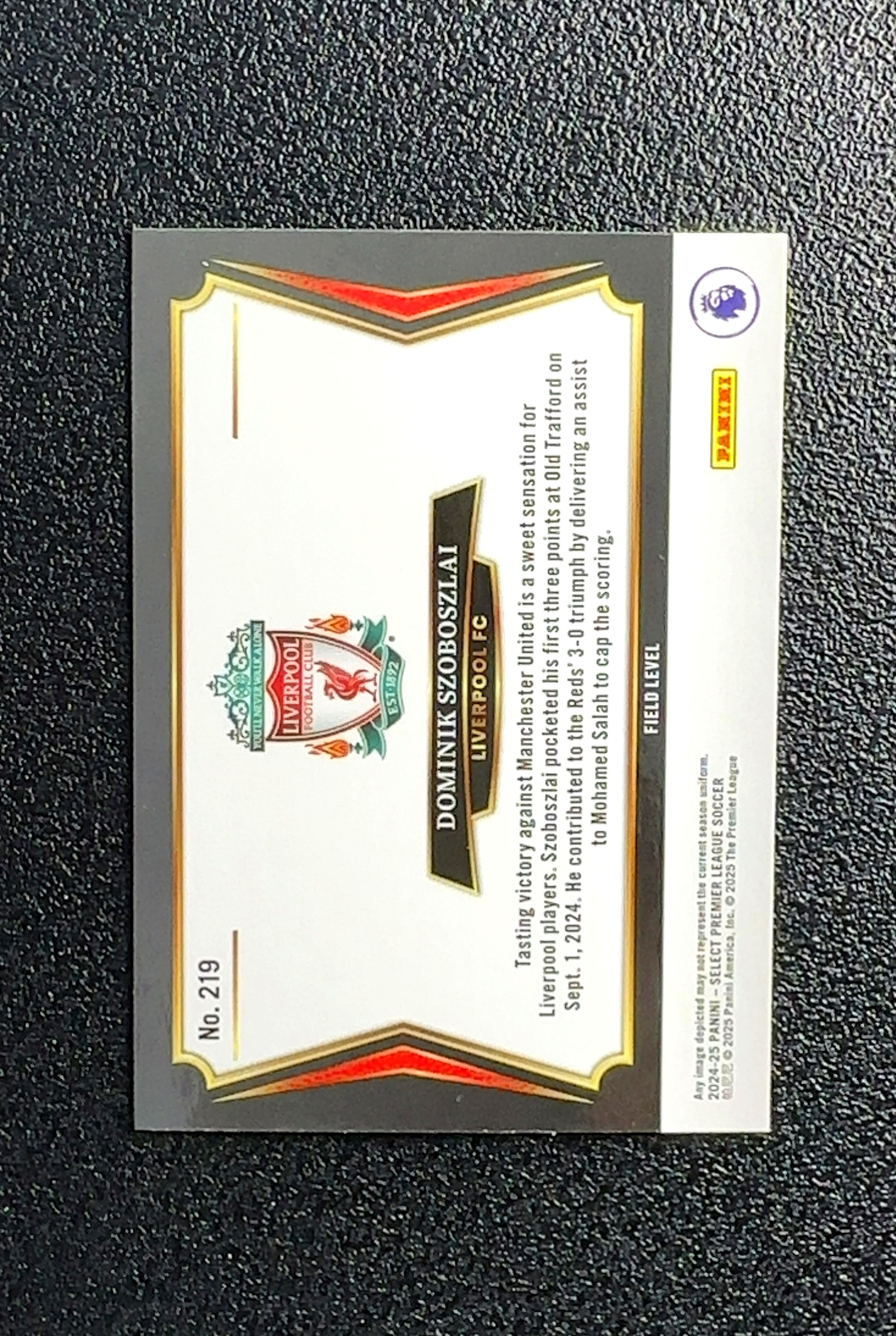 【岛屿拍卖】2024 Panini SELECT Dominik Szoboszlai 多米尼克·绍博斯拉伊 卡品如图 高价值 #219 Liverpool FC 利物浦足球俱乐部 0023#349