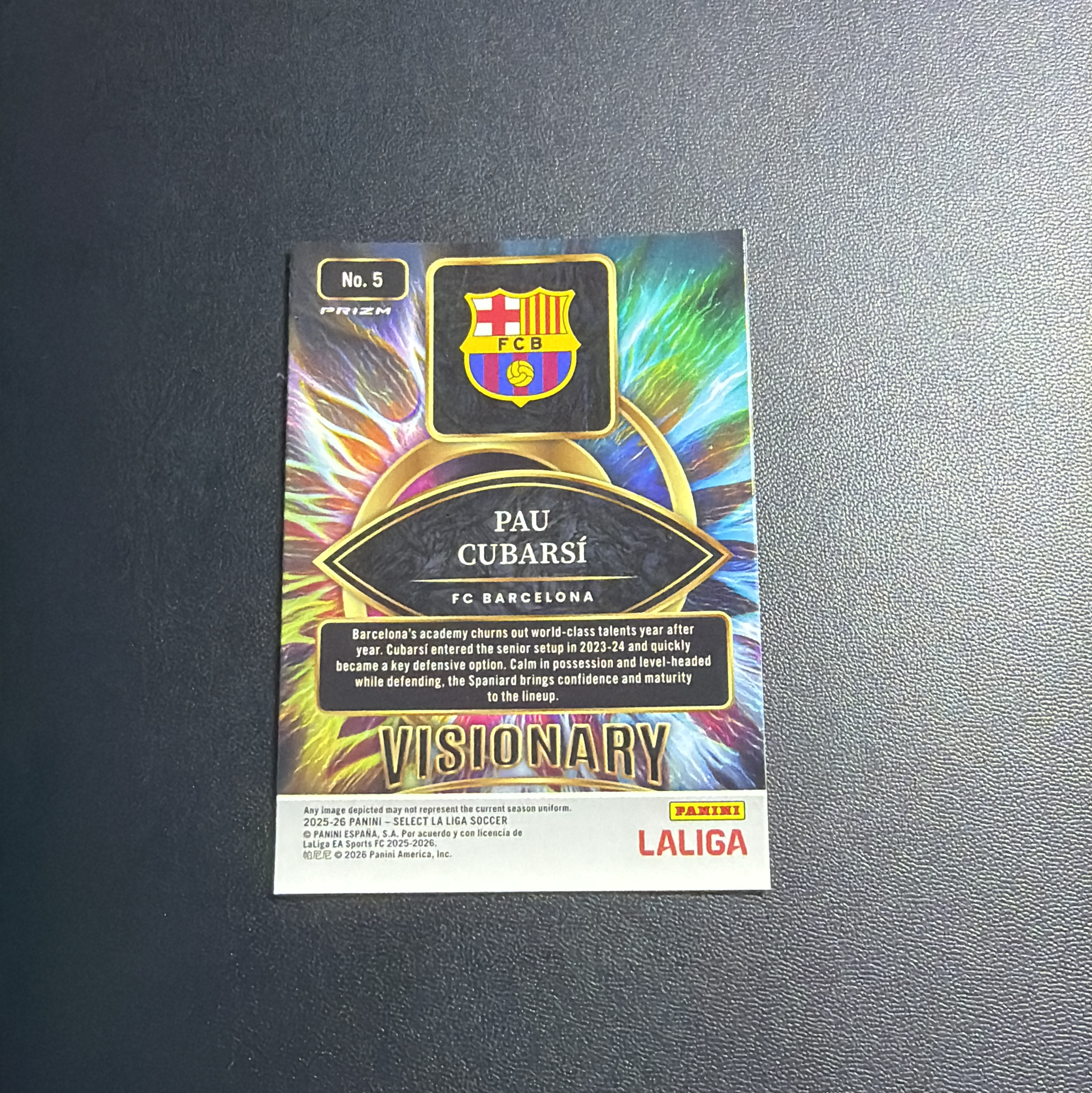 【小牛代拍】2025-26 Panini Select Pau Cubarsí 帕乌·库巴西 Visionary远见者箱货特卡 巴萨 银折 卡品如图(臧总)