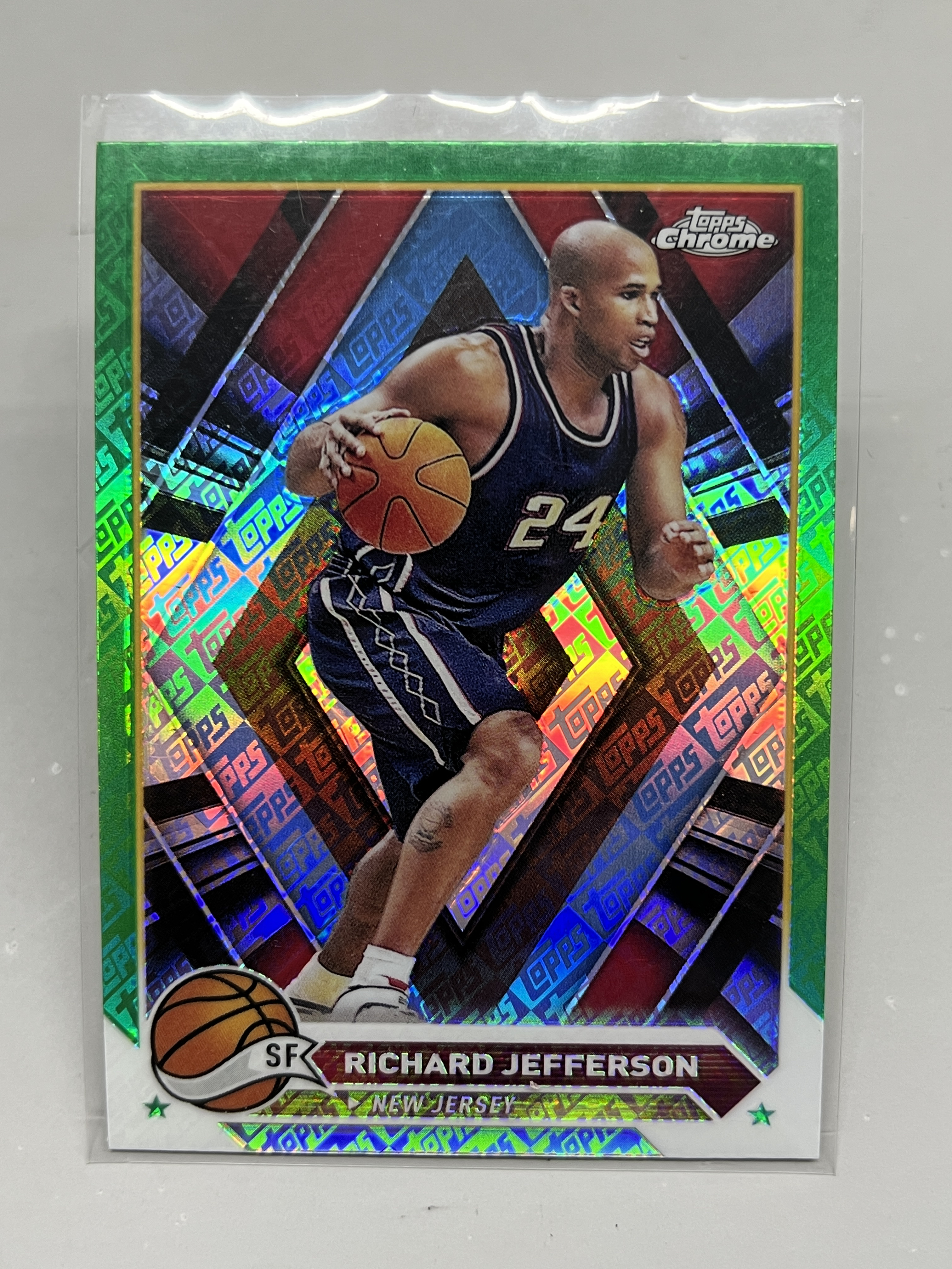 2024 Topps Chrome Richard Jefferson【挂机拍卖】杰弗森 篮网 绿折 logo 生涯数据 特卡 #192 收藏 凑套 卡品如图 1