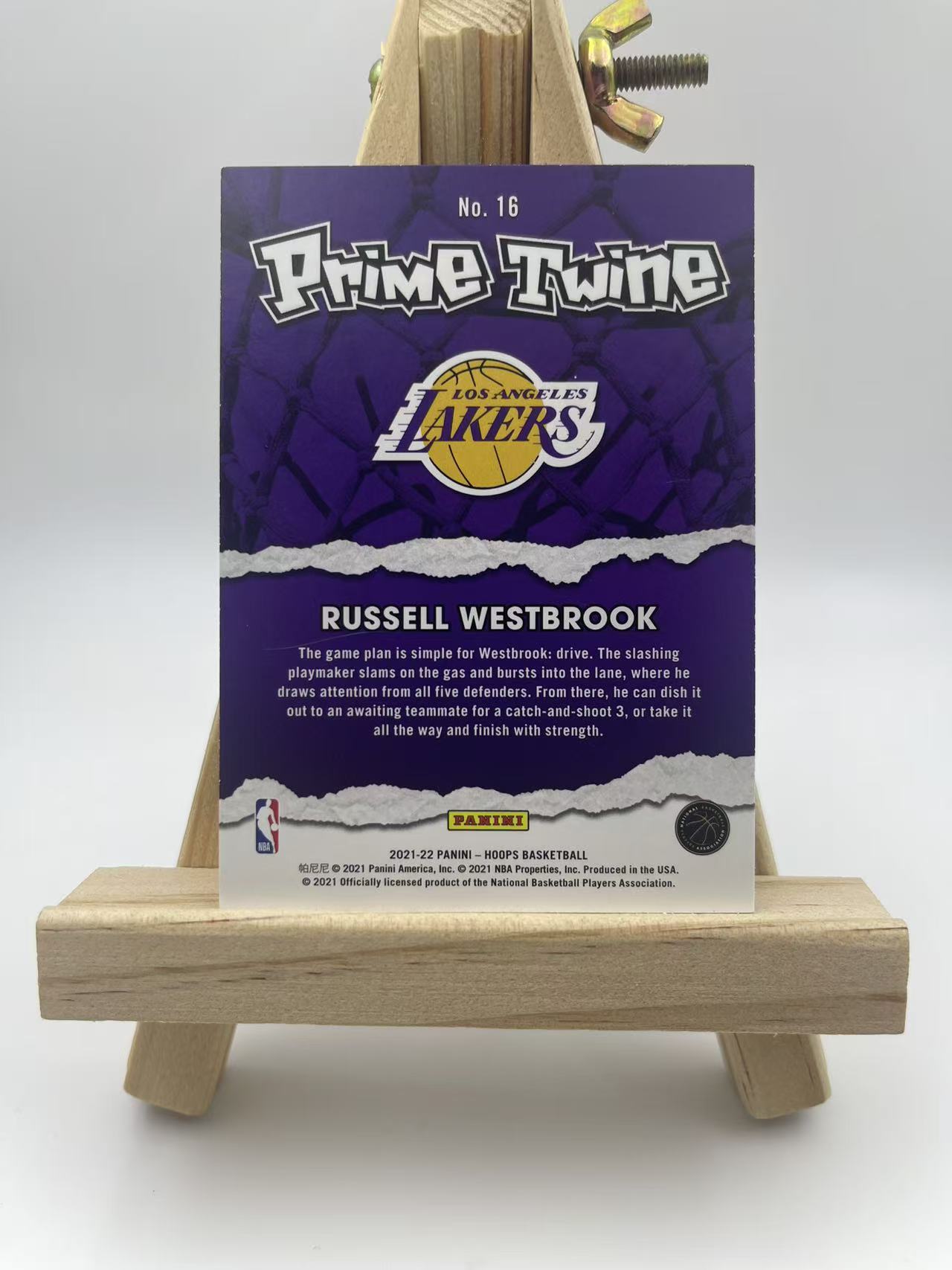 2021-22 Panini Hoops Russell Westbrook 威少 威斯布鲁克 篮网特卡 设计精美 奇才 湖人 值得珍藏