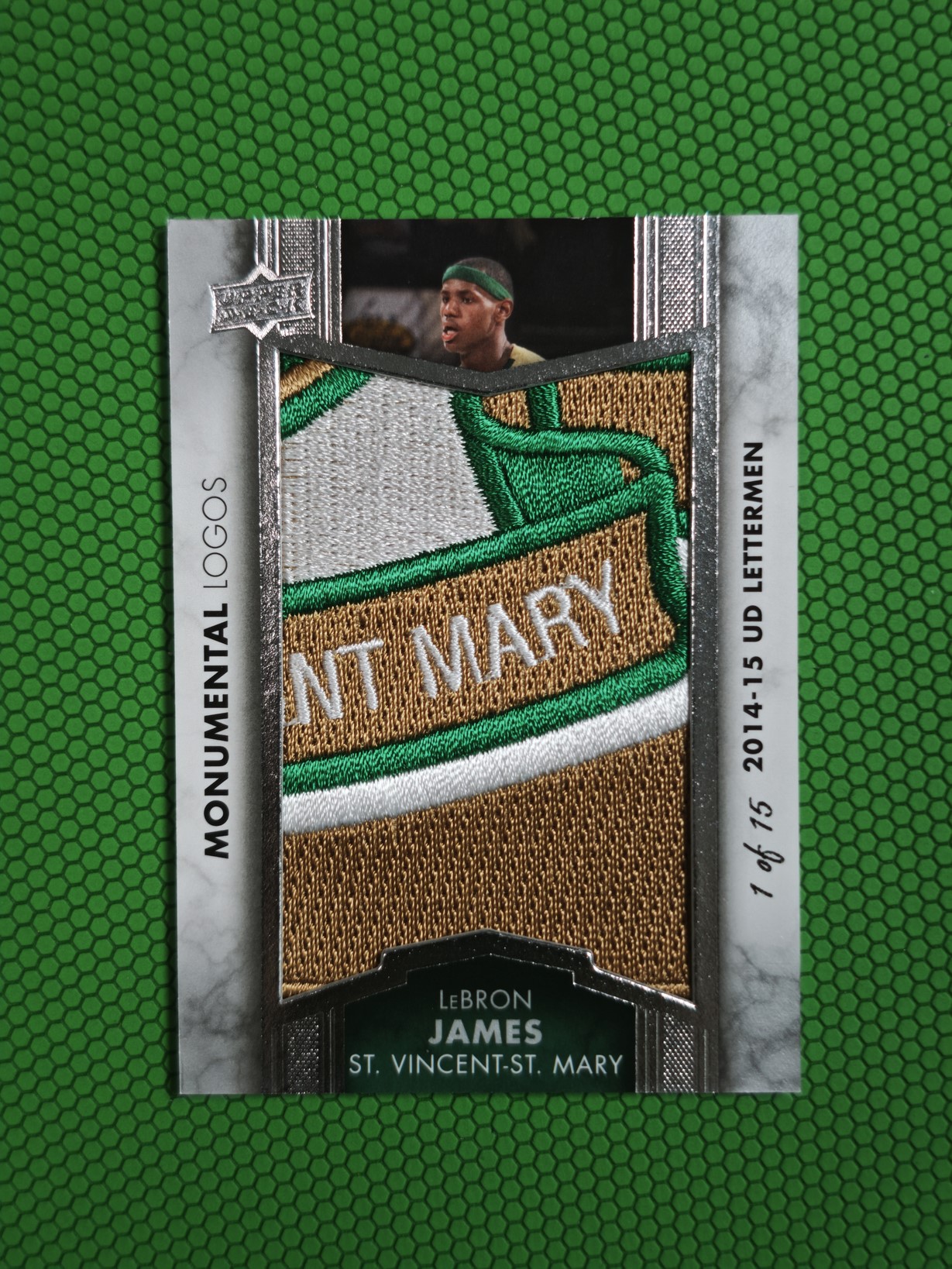 2014-15 Upper Deck Lettermen LeBron James 圣文森特 圣玛丽 湖人 勒布朗詹姆斯 小小皇帝高中时期 暴力Patch 看画 应该不是亲穿 15张可凑套