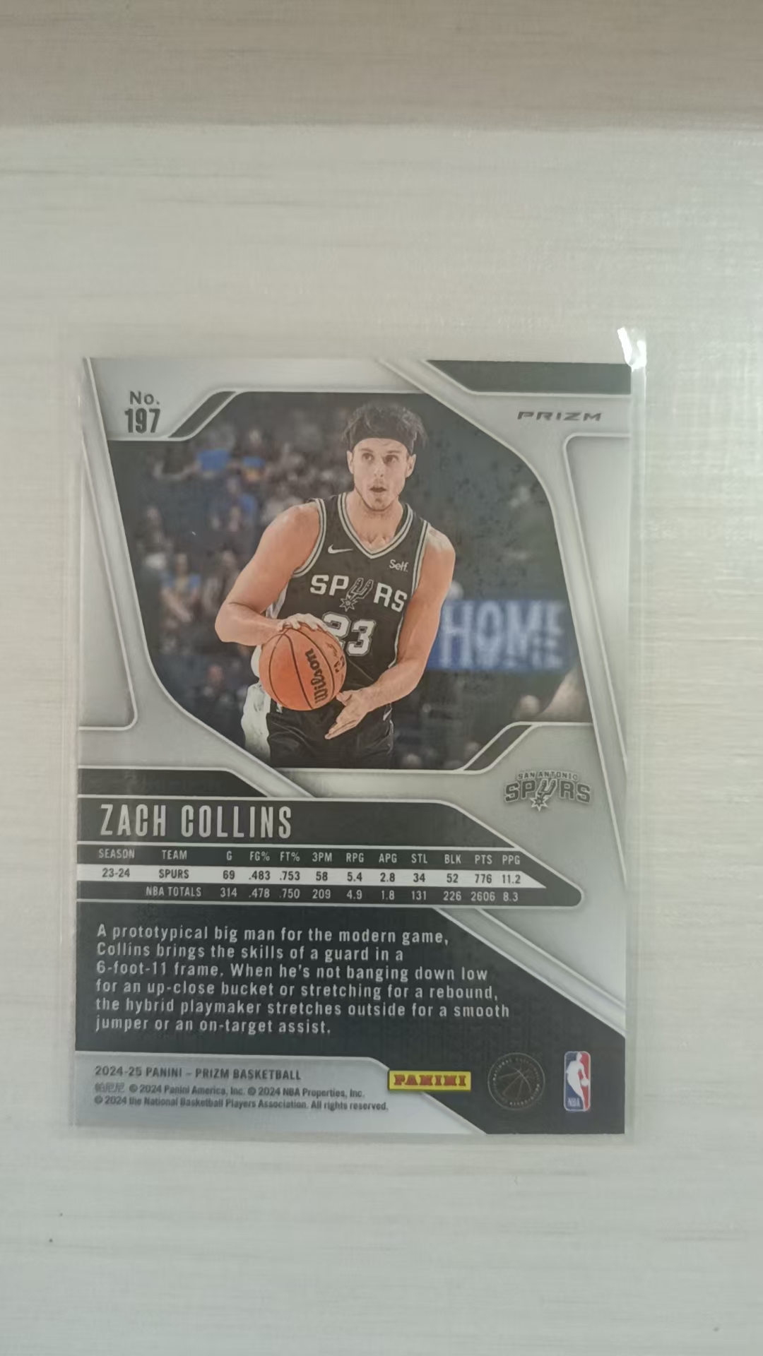 2024-25 Panini Prizm Zach Collins #197 马刺 扎克 科林斯 折射 PZ