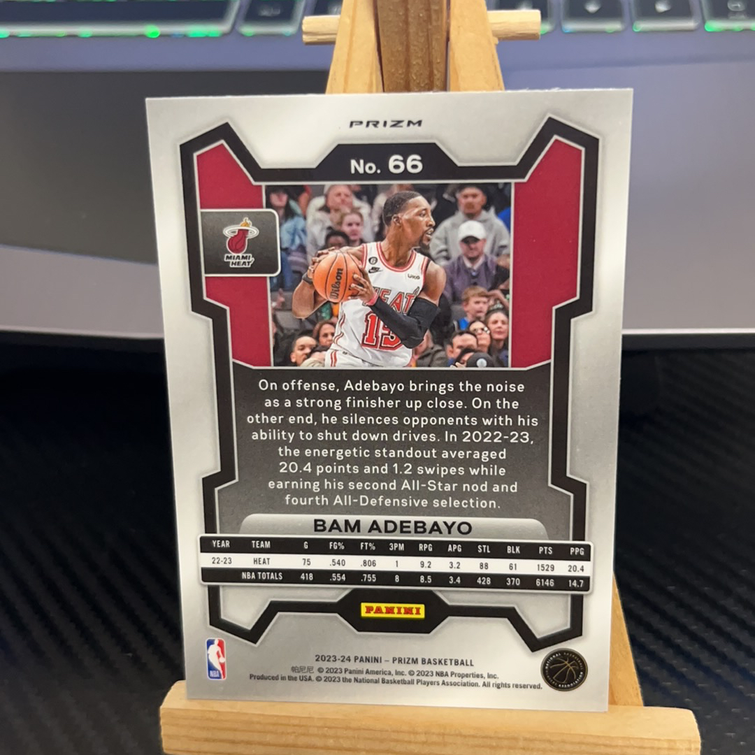 2023-24 Panini Prizm Bam Adebayo 阿德巴约 热火 银折 折射 prizm系列 pz 卡品如图 凑图必备 值得收藏!免费代卖!