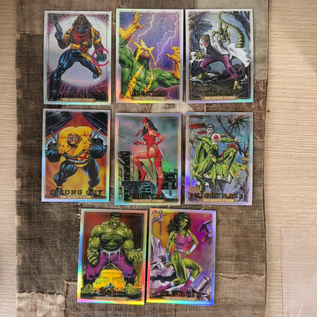 2024 SkyBox Marvel (MCU) 漫威 masterpieces 92 Platinum 92 base Rainbow 普卡银折 8张打包 女浩克 浩克 艾莉卡 蜥蜴博士等