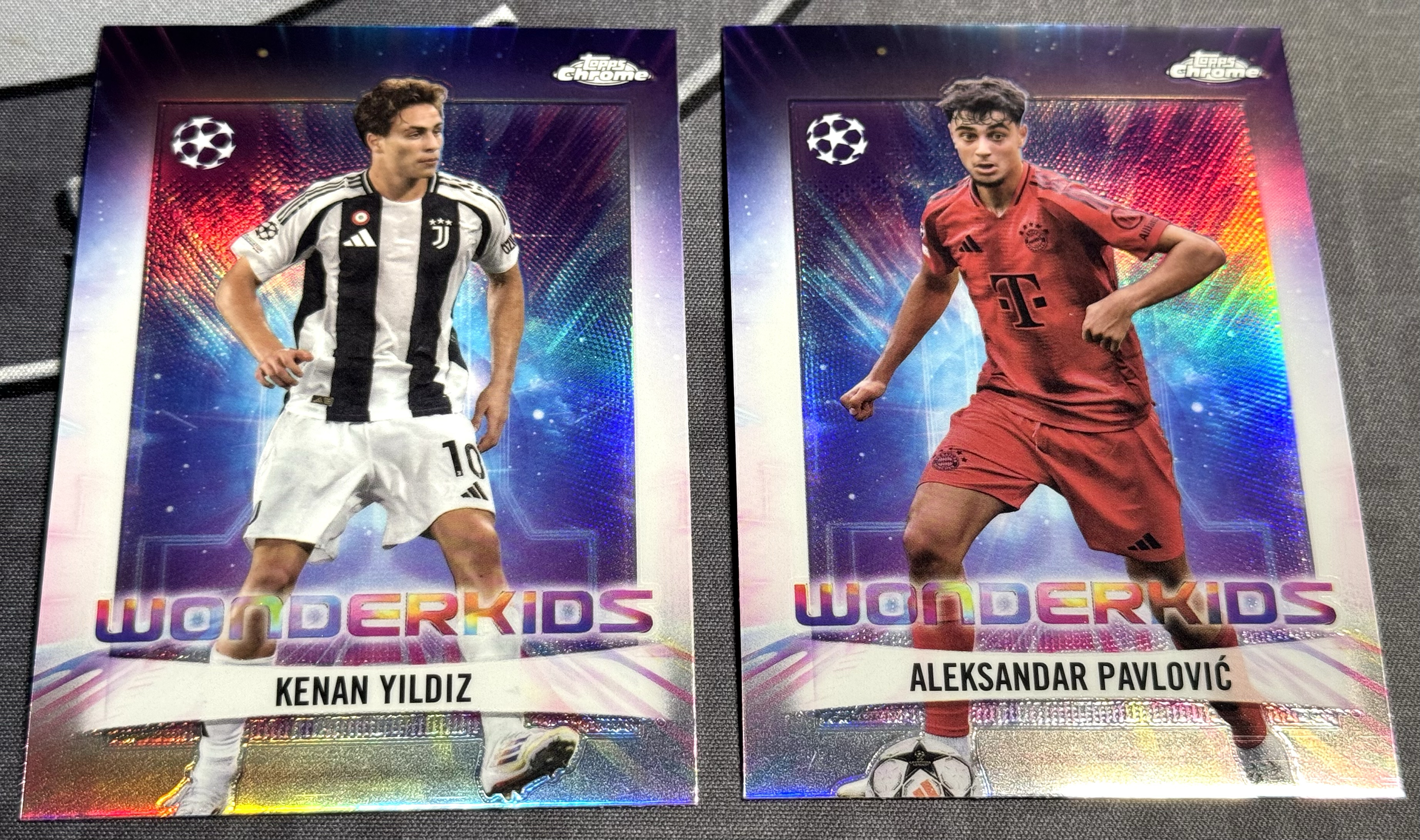 2024-25 Topps Chrome UCC 欧冠 神奇小子特卡 银折 Wonderkids 伊尔迪兹 尤文 Yildiz 帕夫洛维奇 拜仁 Pavlovic 2张打包 卡品不保 瑕疵如图 XW